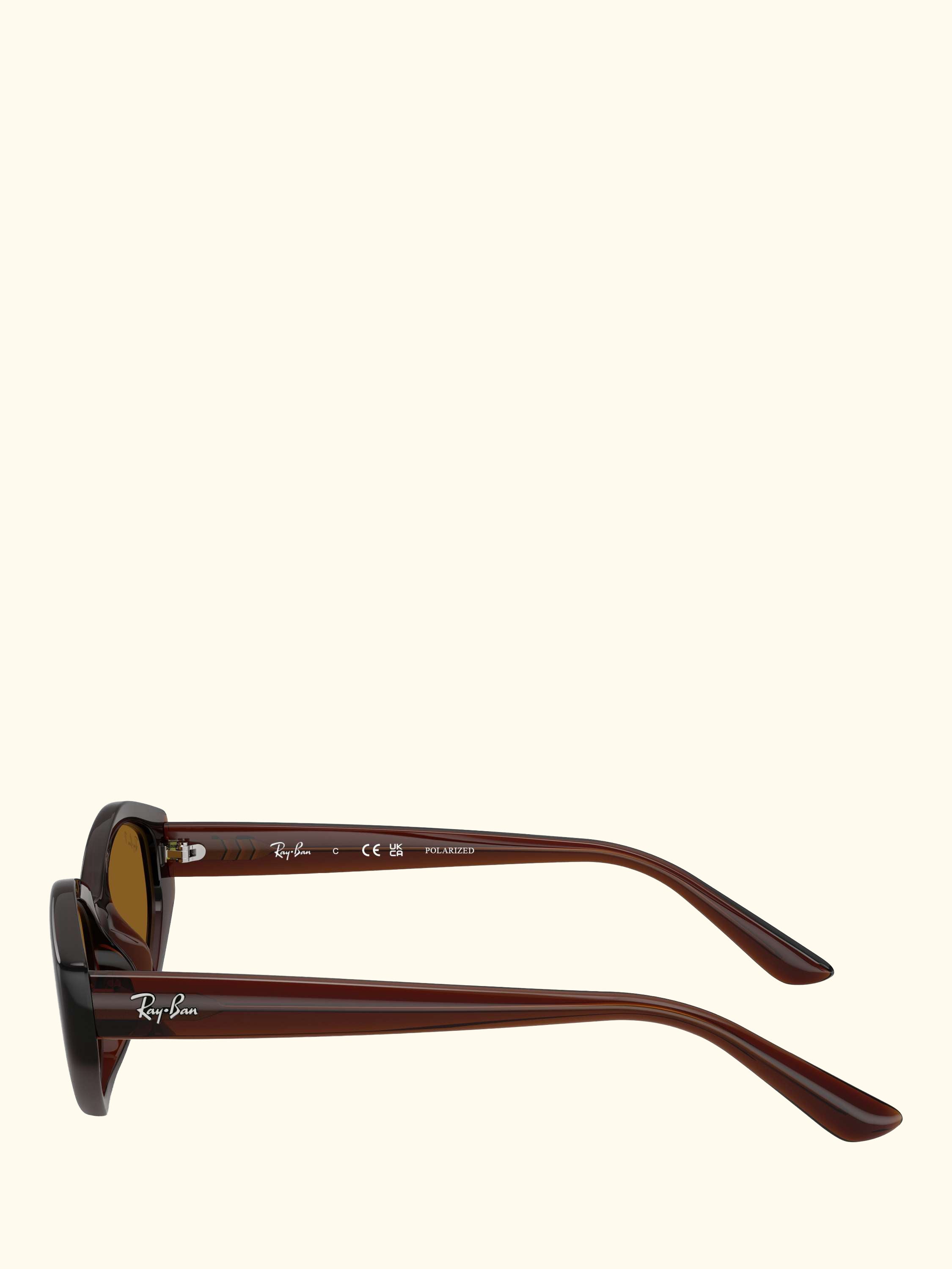 RB4473D Men's Polarised Irregular Sunglasses, Dark Brown/Brown