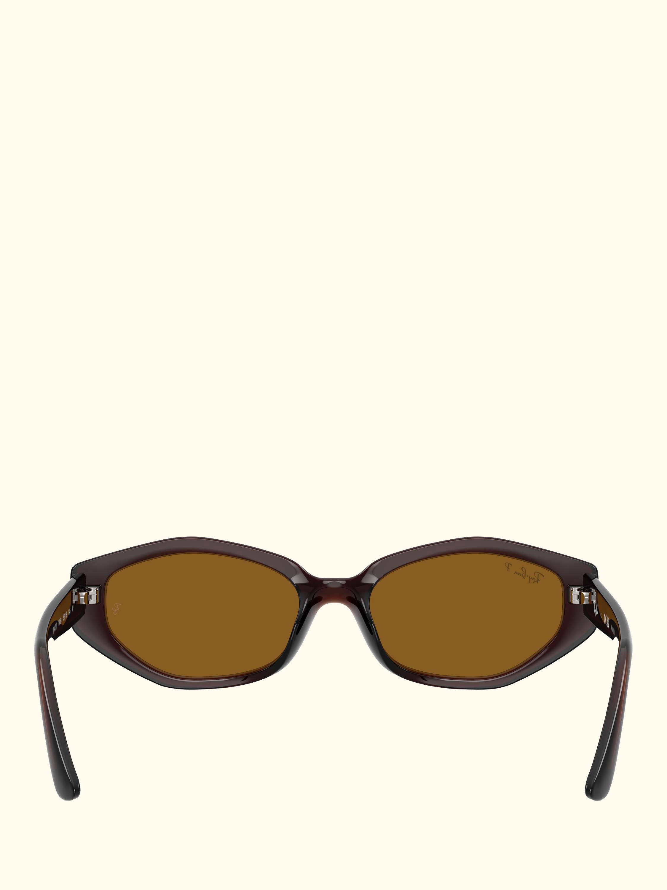 RB4473D Men's Polarised Irregular Sunglasses, Dark Brown/Brown