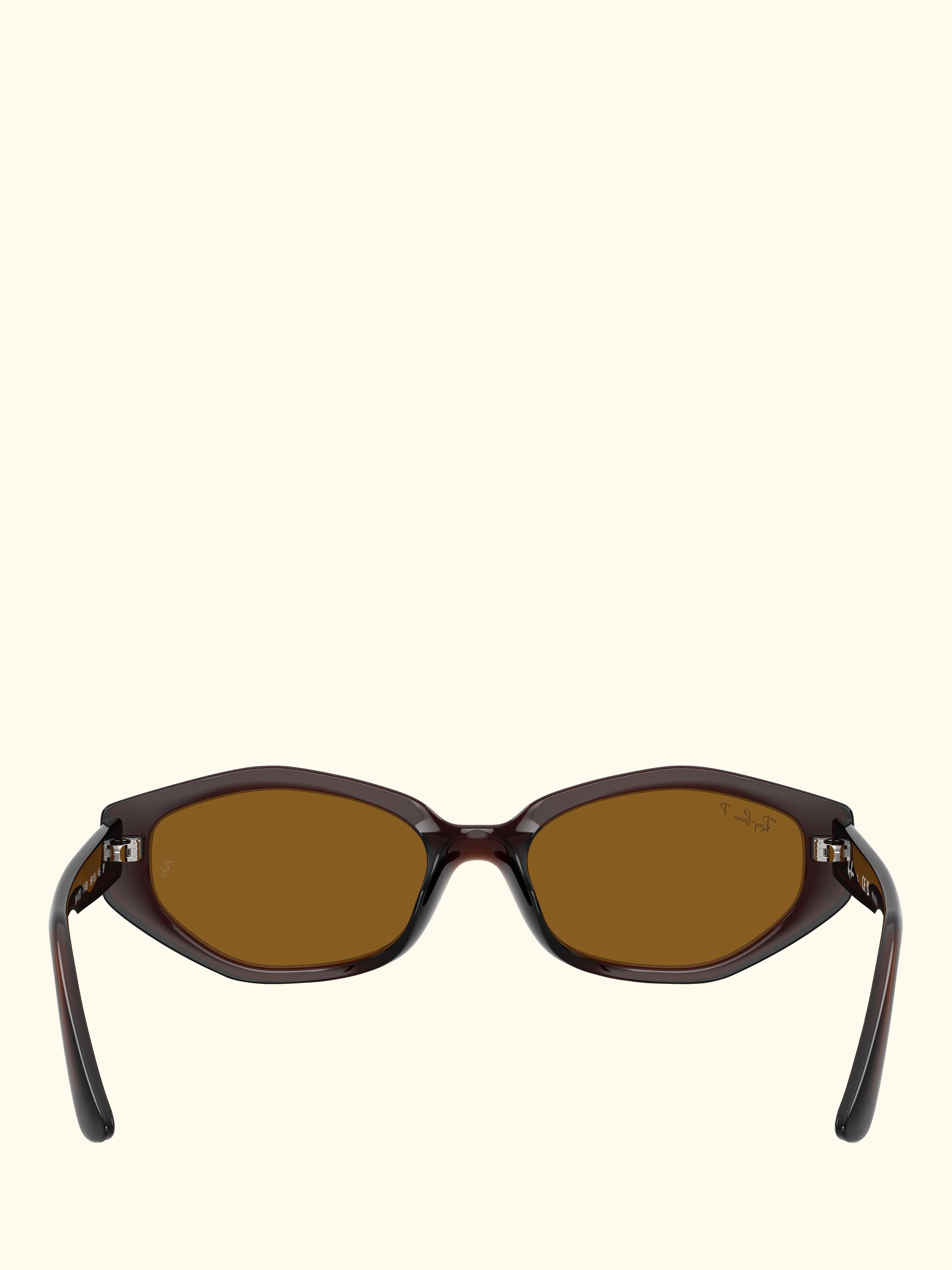 RB4473D Men's Polarised Irregular Sunglasses, Dark Brown/Brown