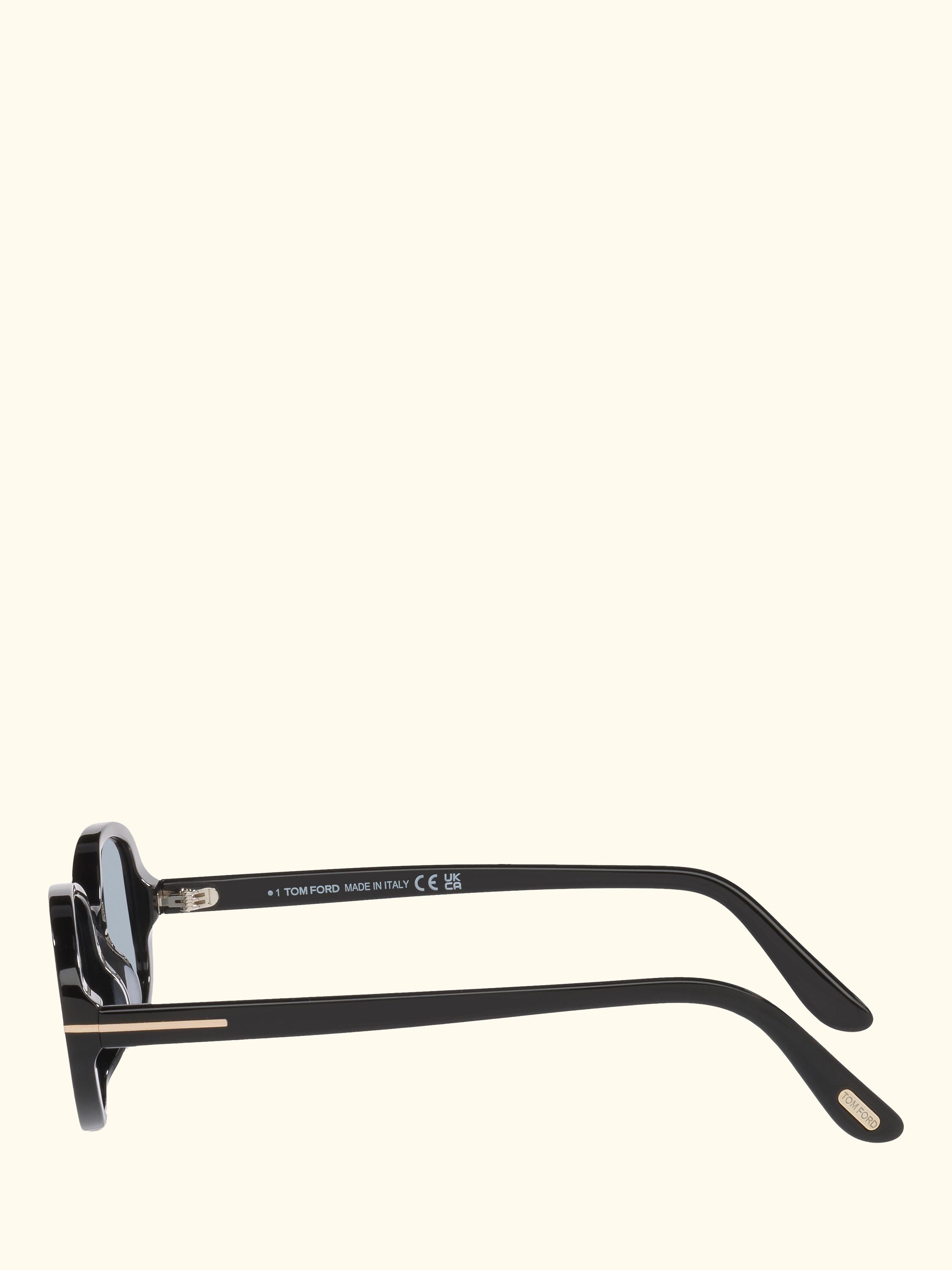 TR002277 Unisex Oval Sunglasses, Shiny Black/Blue