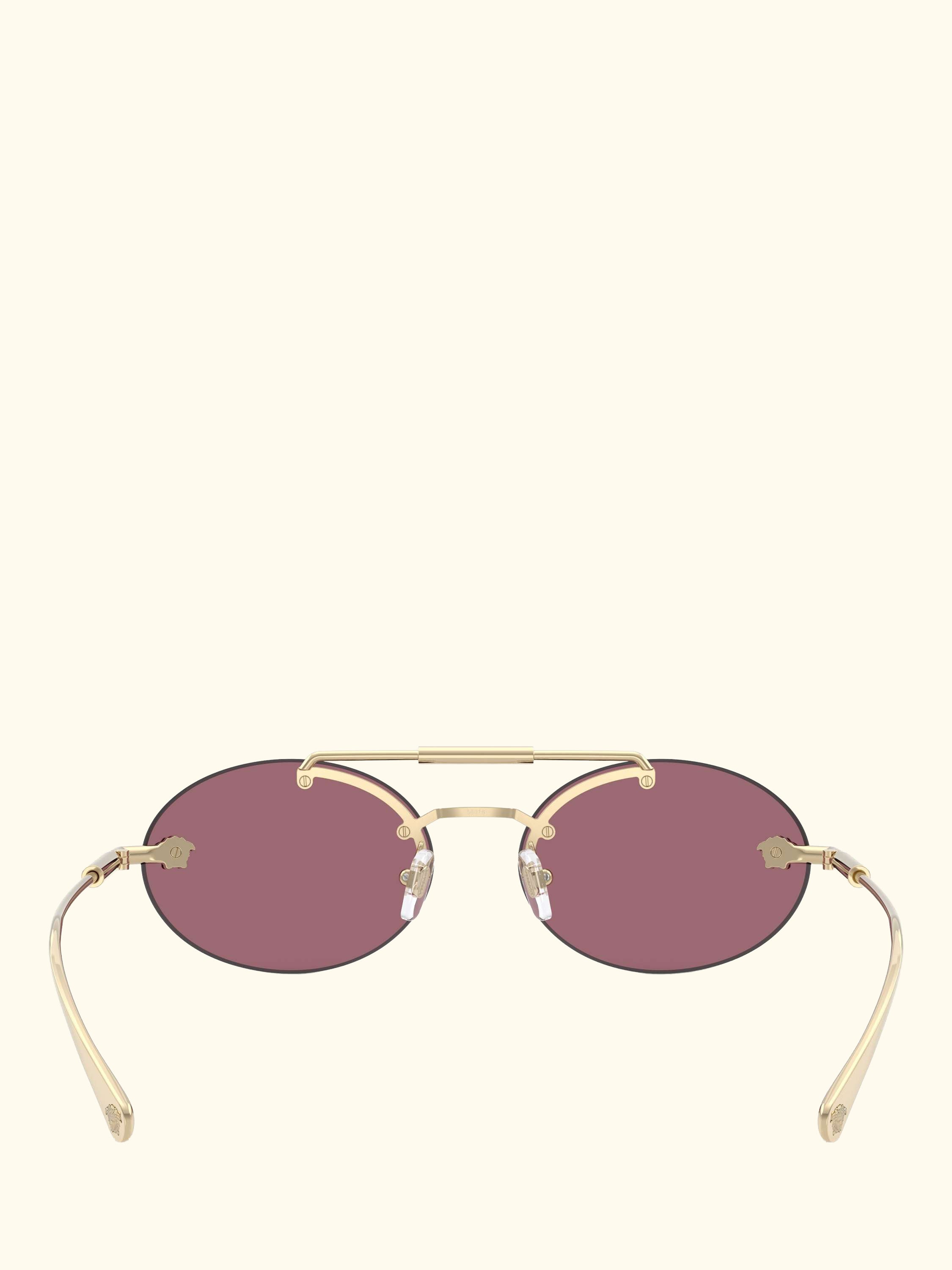 VE2295 Men's Oval Sunglasses, Pale Gold/Red