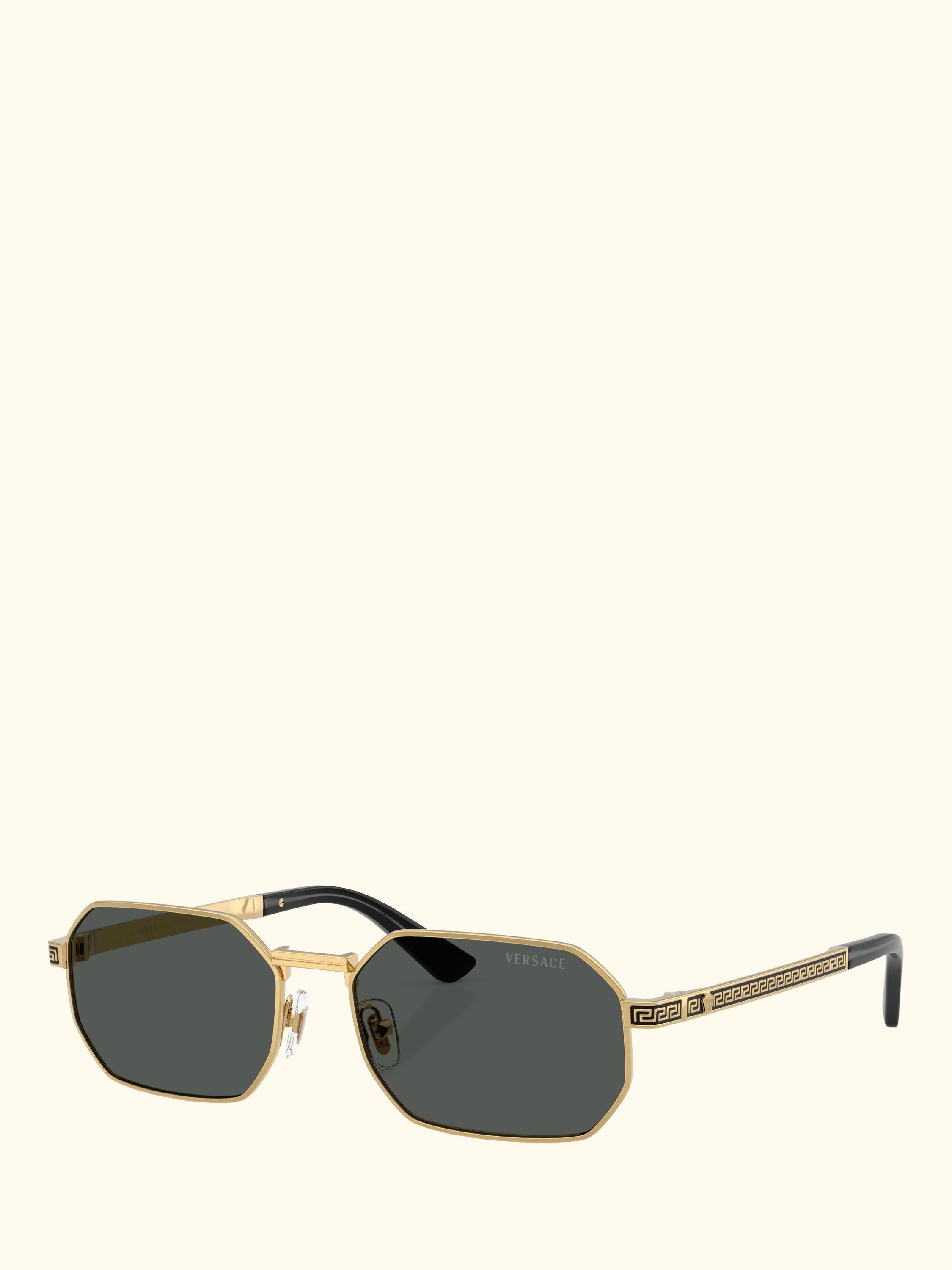 VE2297 Men's Irregular Sunglasses, Gold/Grey