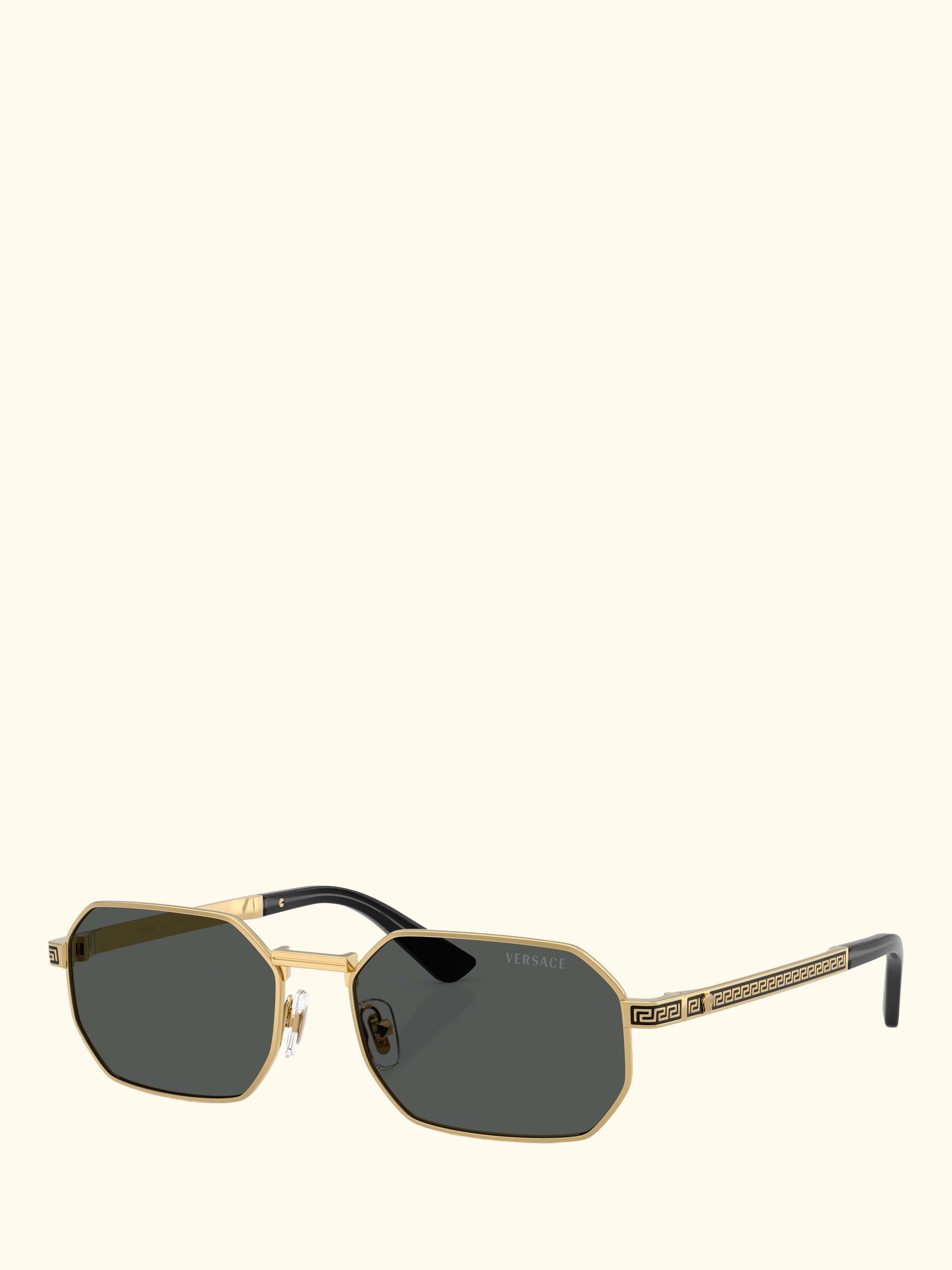 VE2297 Men's Irregular Sunglasses, Gold/Grey