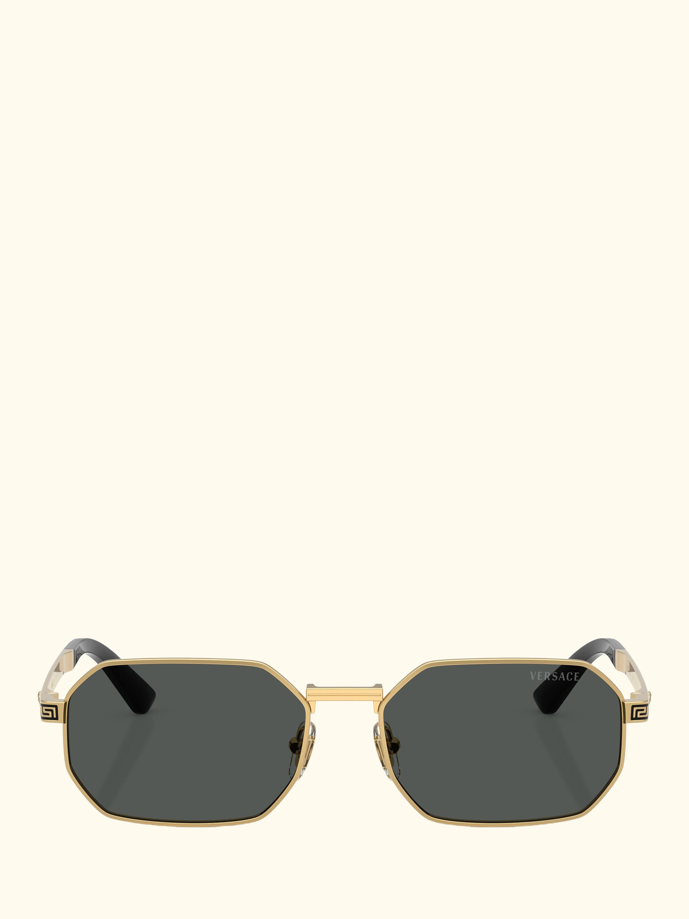 VE2297 Men's Irregular Sunglasses, Gold/Grey