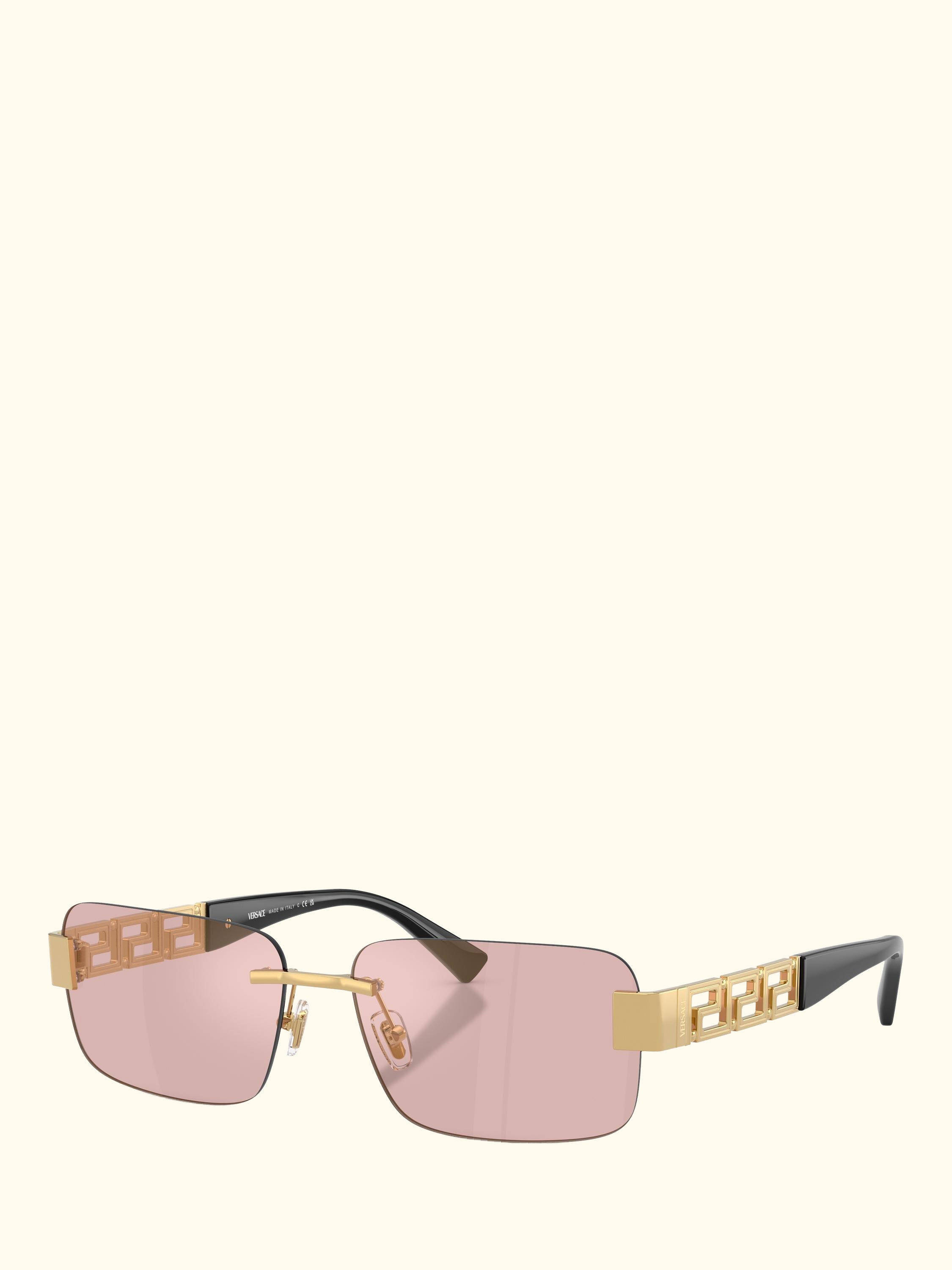 0VE2298 Men's Rectangular Sunglasses, Gold/Pink