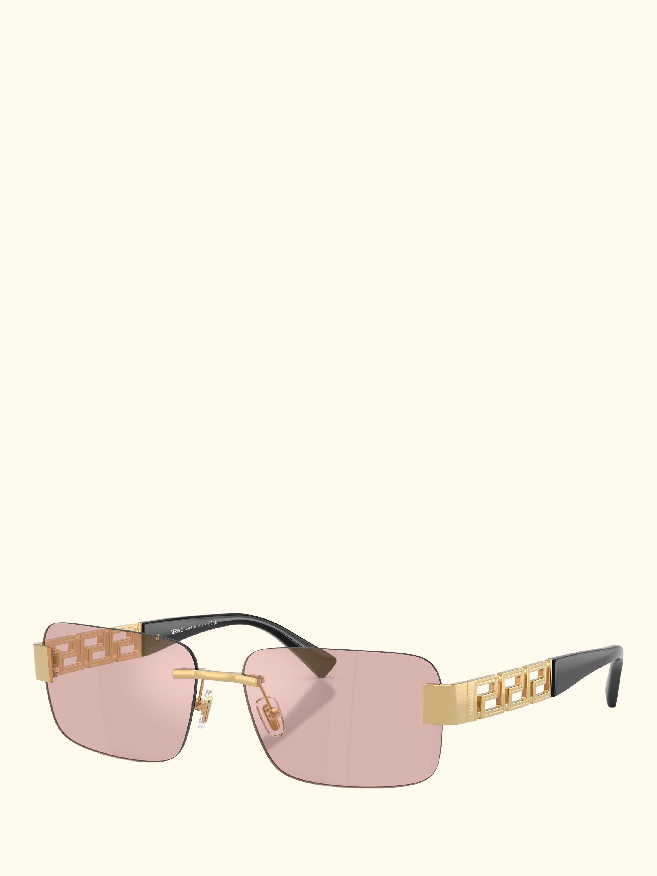 0VE2298 Men's Rectangular Sunglasses, Gold/Pink
