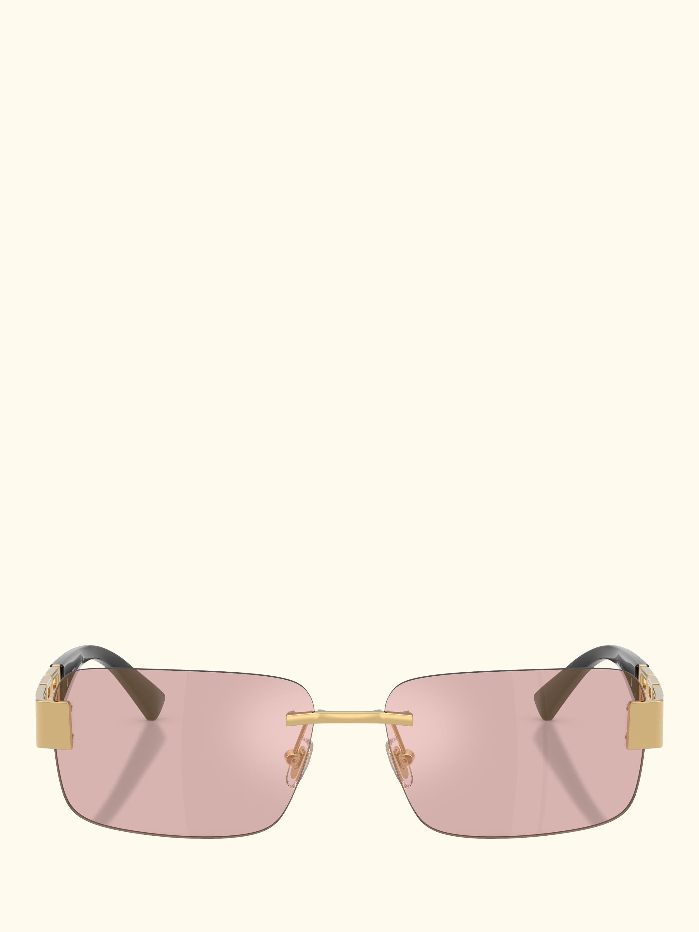 0VE2298 Men's Rectangular Sunglasses, Gold/Pink