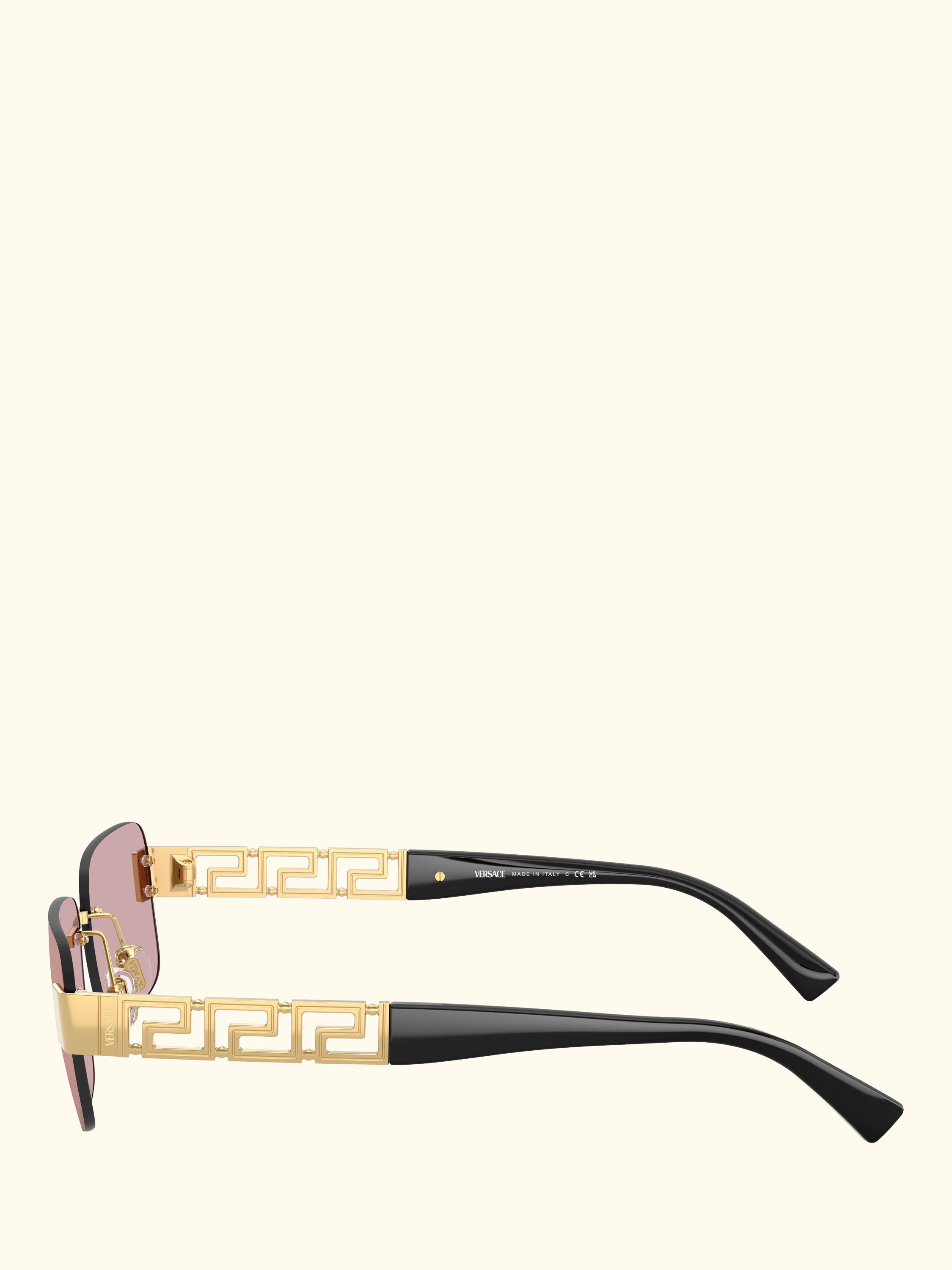 0VE2298 Men's Rectangular Sunglasses, Gold/Pink