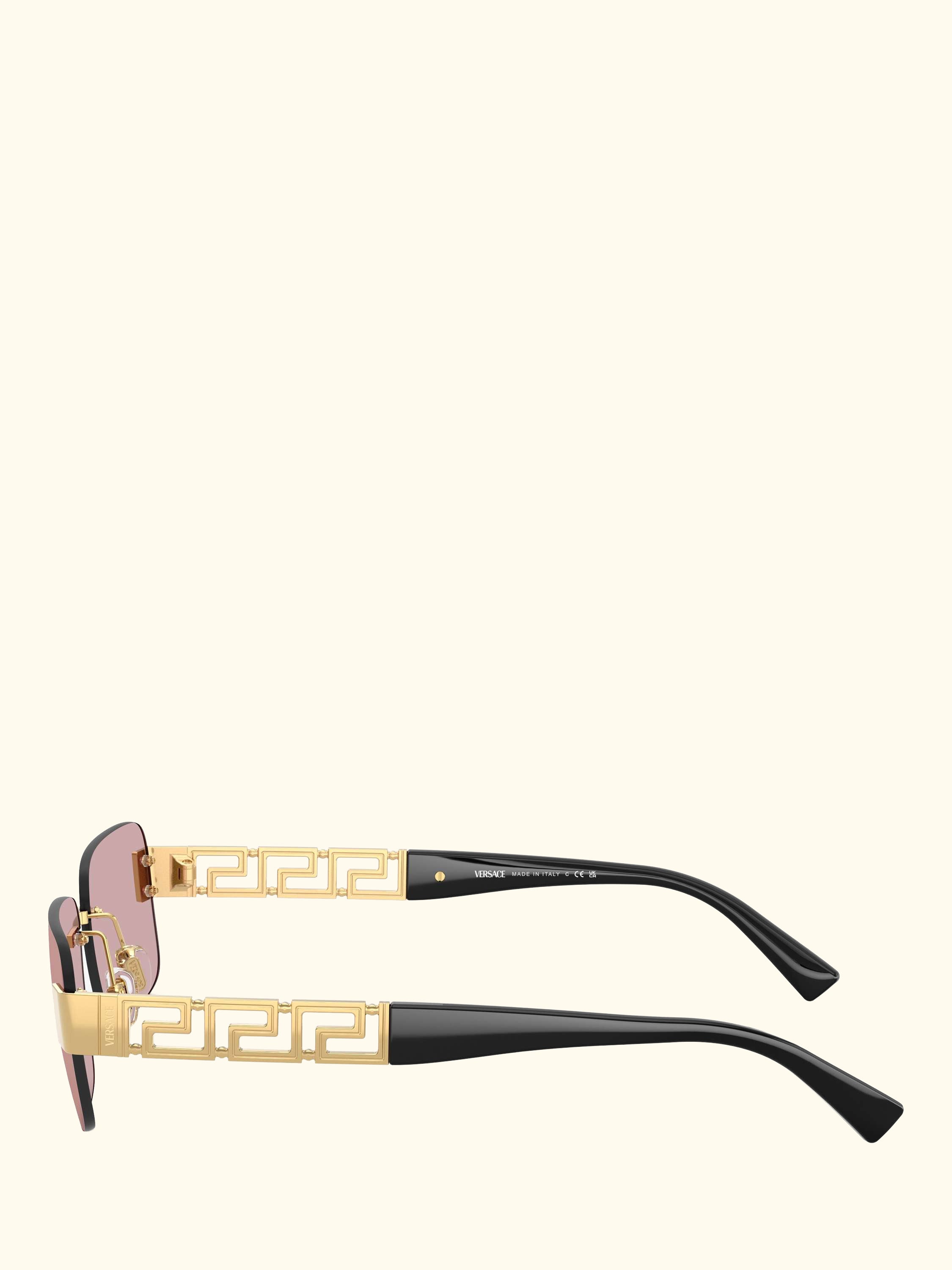 0VE2298 Men's Rectangular Sunglasses, Gold/Pink