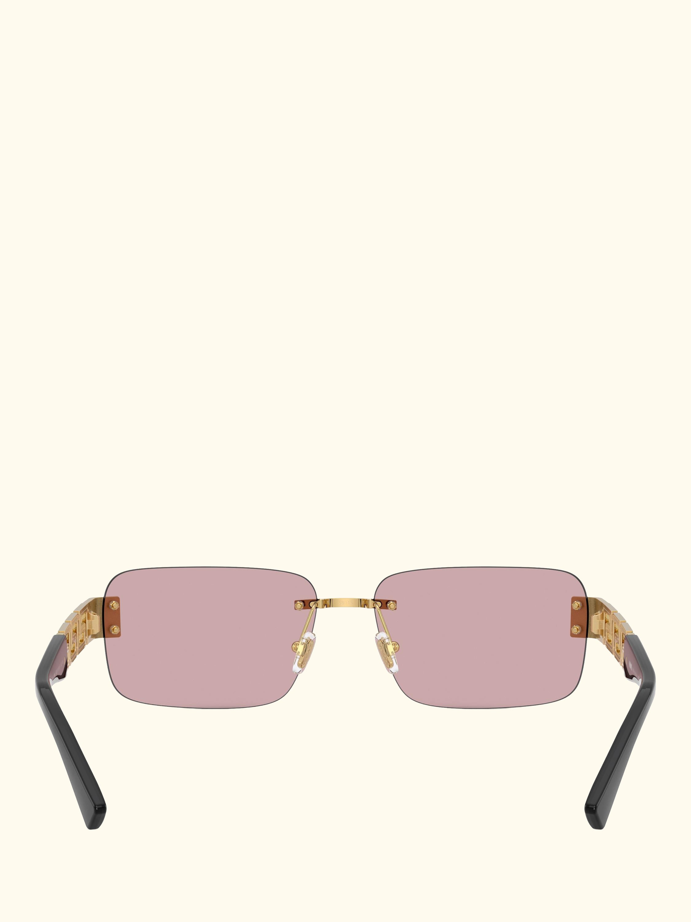 0VE2298 Men's Rectangular Sunglasses, Gold/Pink