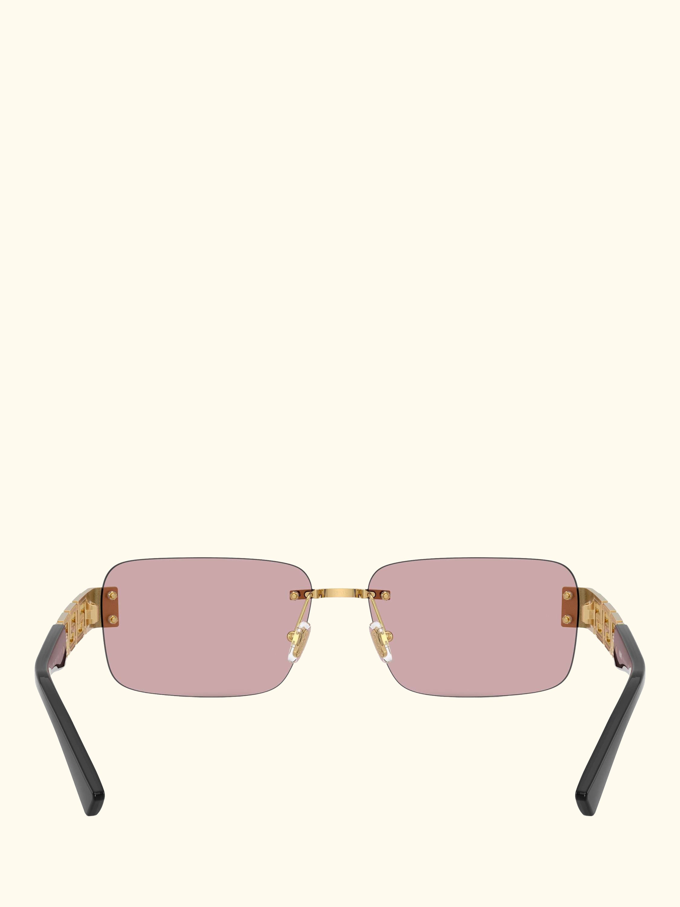 0VE2298 Men's Rectangular Sunglasses, Gold/Pink