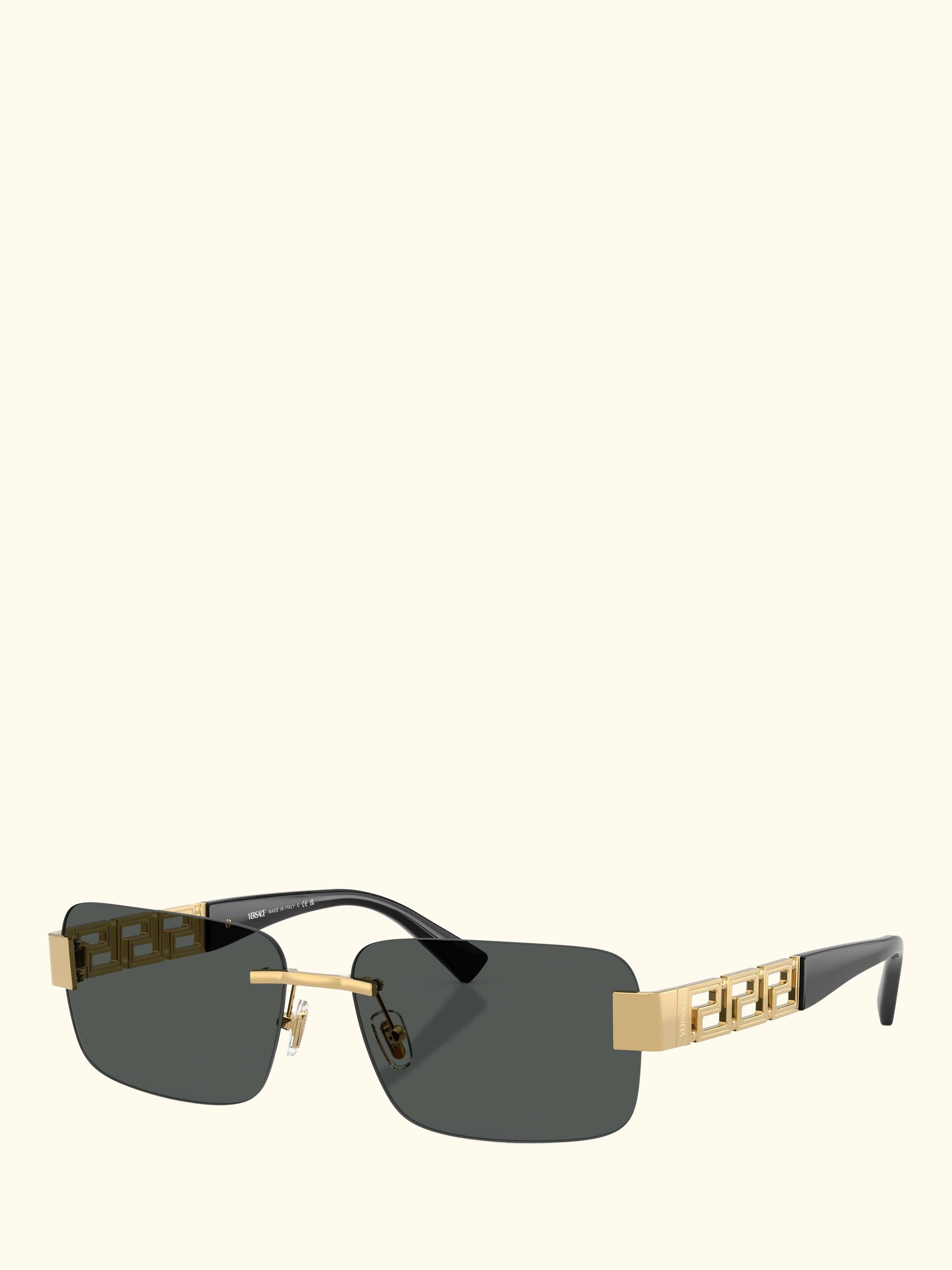 0VE2298 Men's Rectangular Sunglasses, Gold/Black