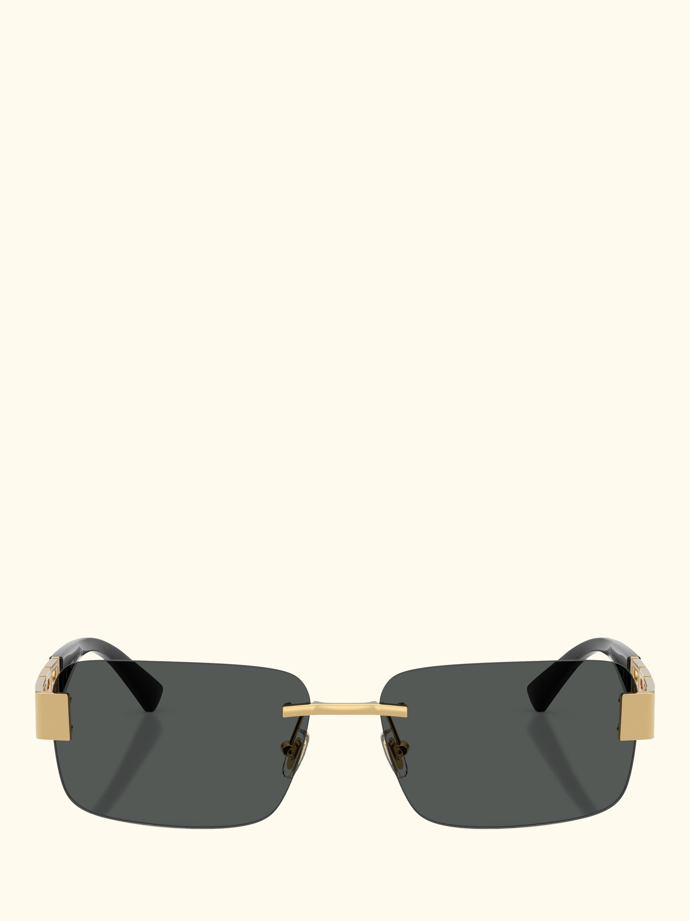 0VE2298 Men's Rectangular Sunglasses, Gold/Black