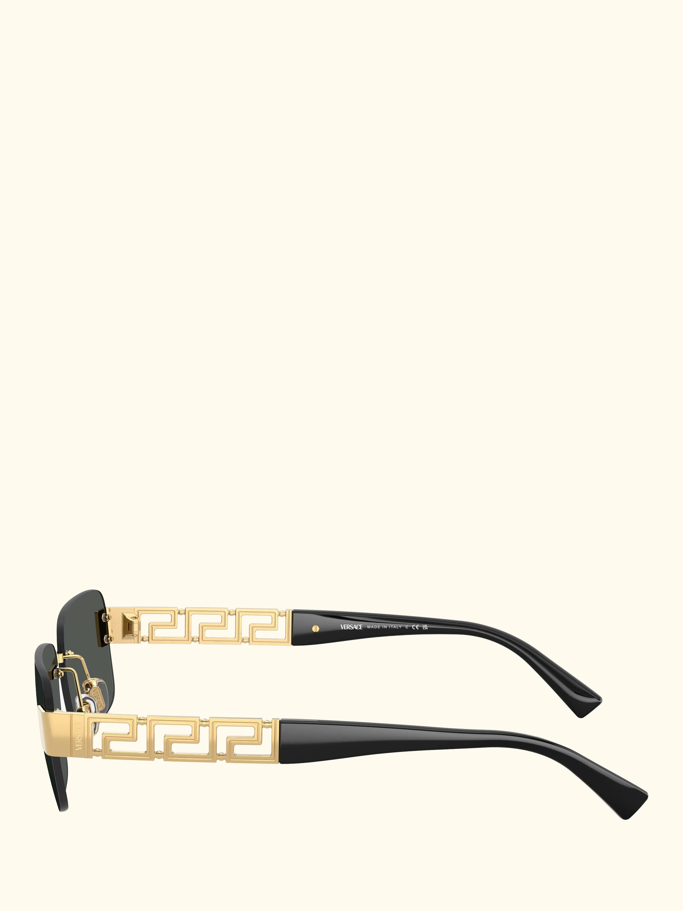 0VE2298 Men's Rectangular Sunglasses, Gold/Black