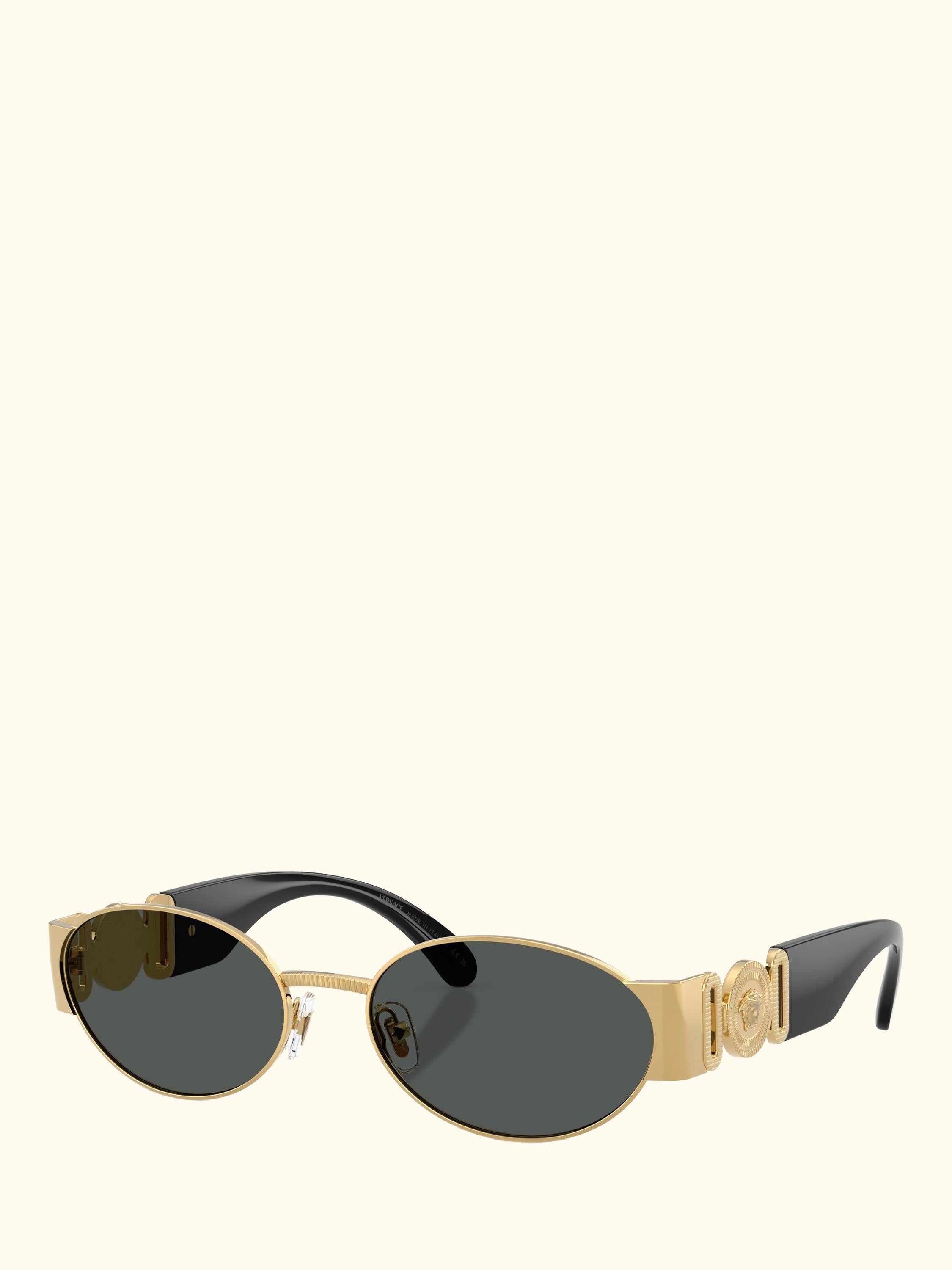 VE2299 Men's Oval Sunglasses, Gold/Black