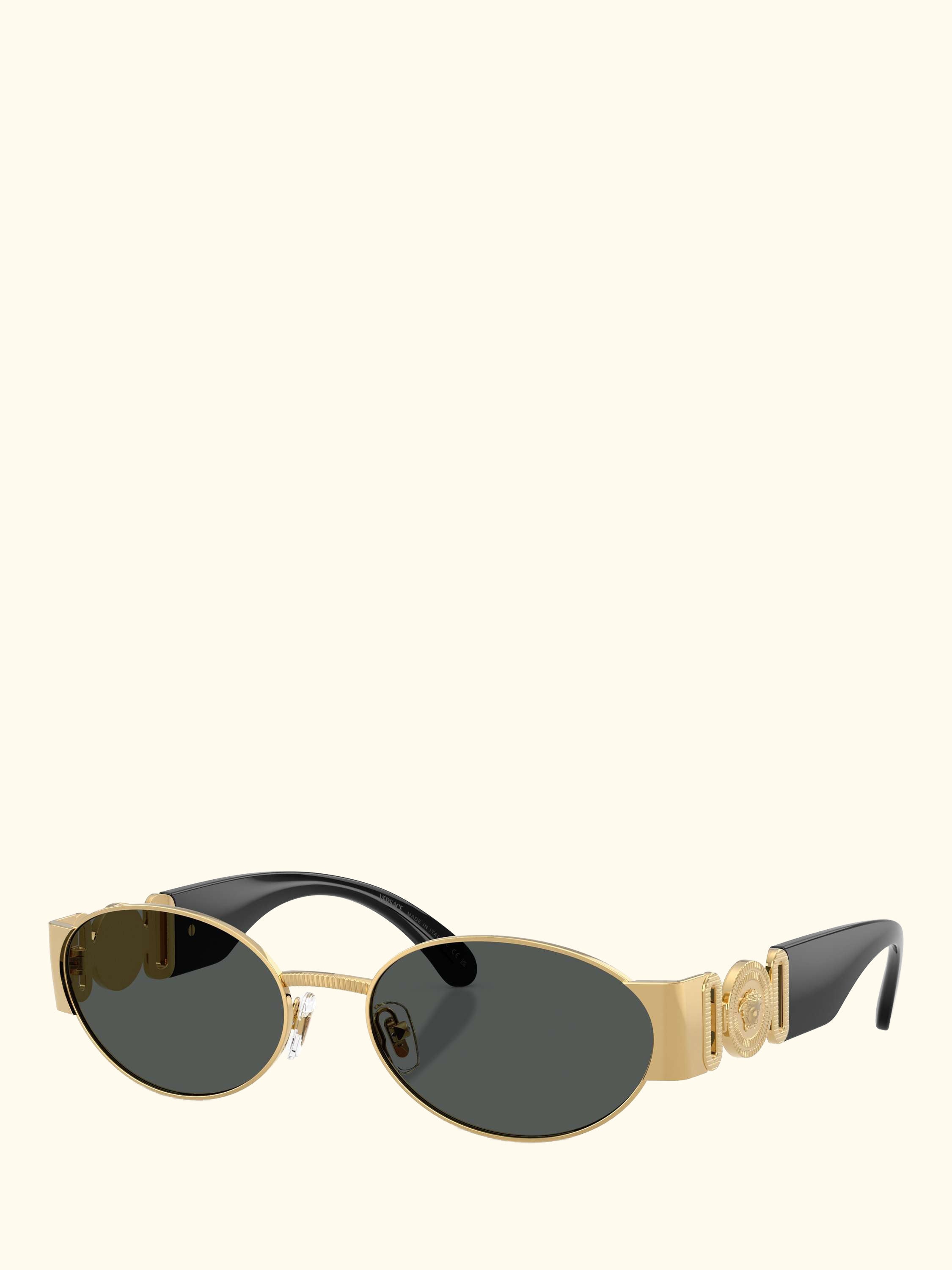 VE2299 Men's Oval Sunglasses, Gold/Black