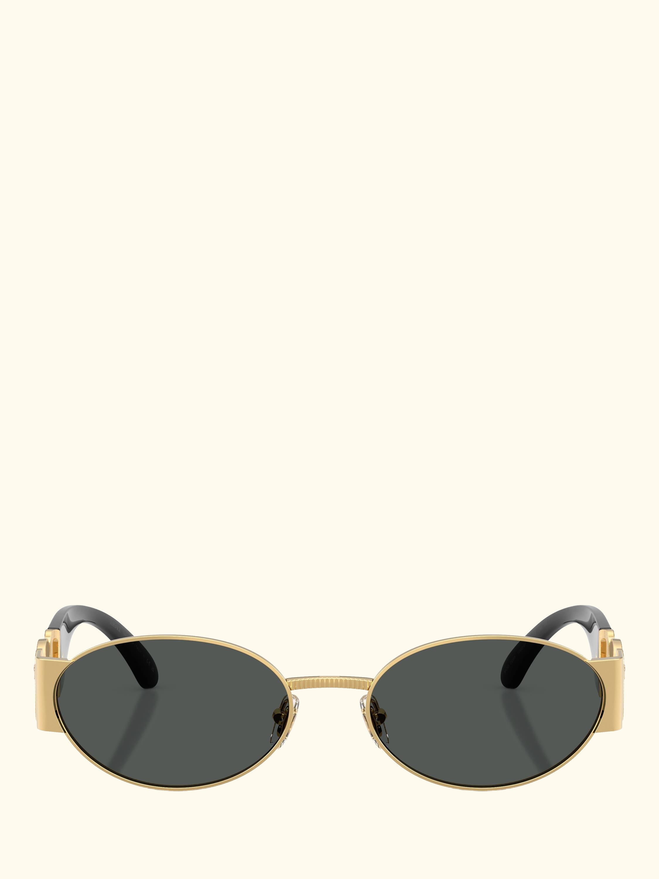 VE2299 Men's Oval Sunglasses, Gold/Black