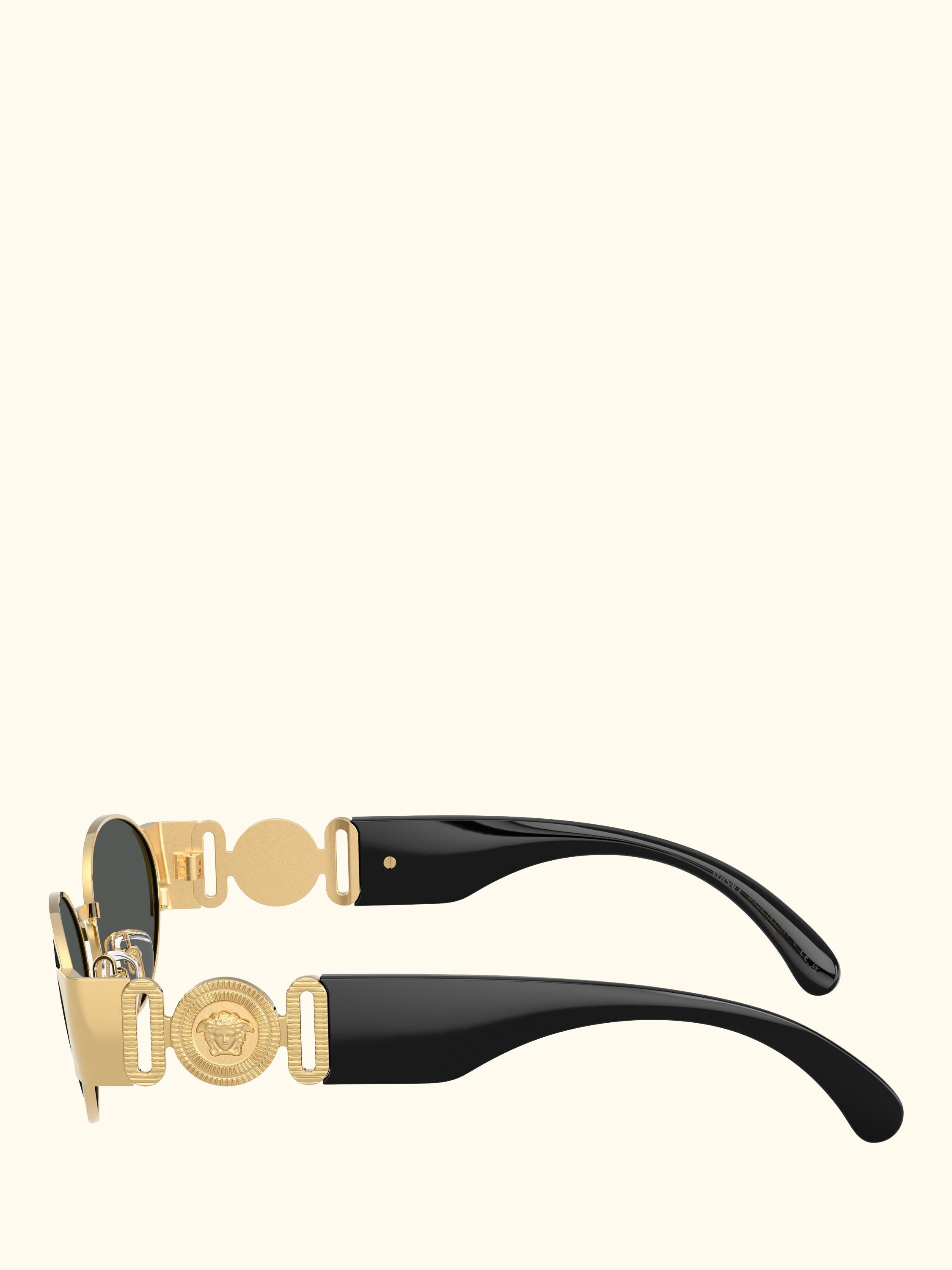 VE2299 Men's Oval Sunglasses, Gold/Black