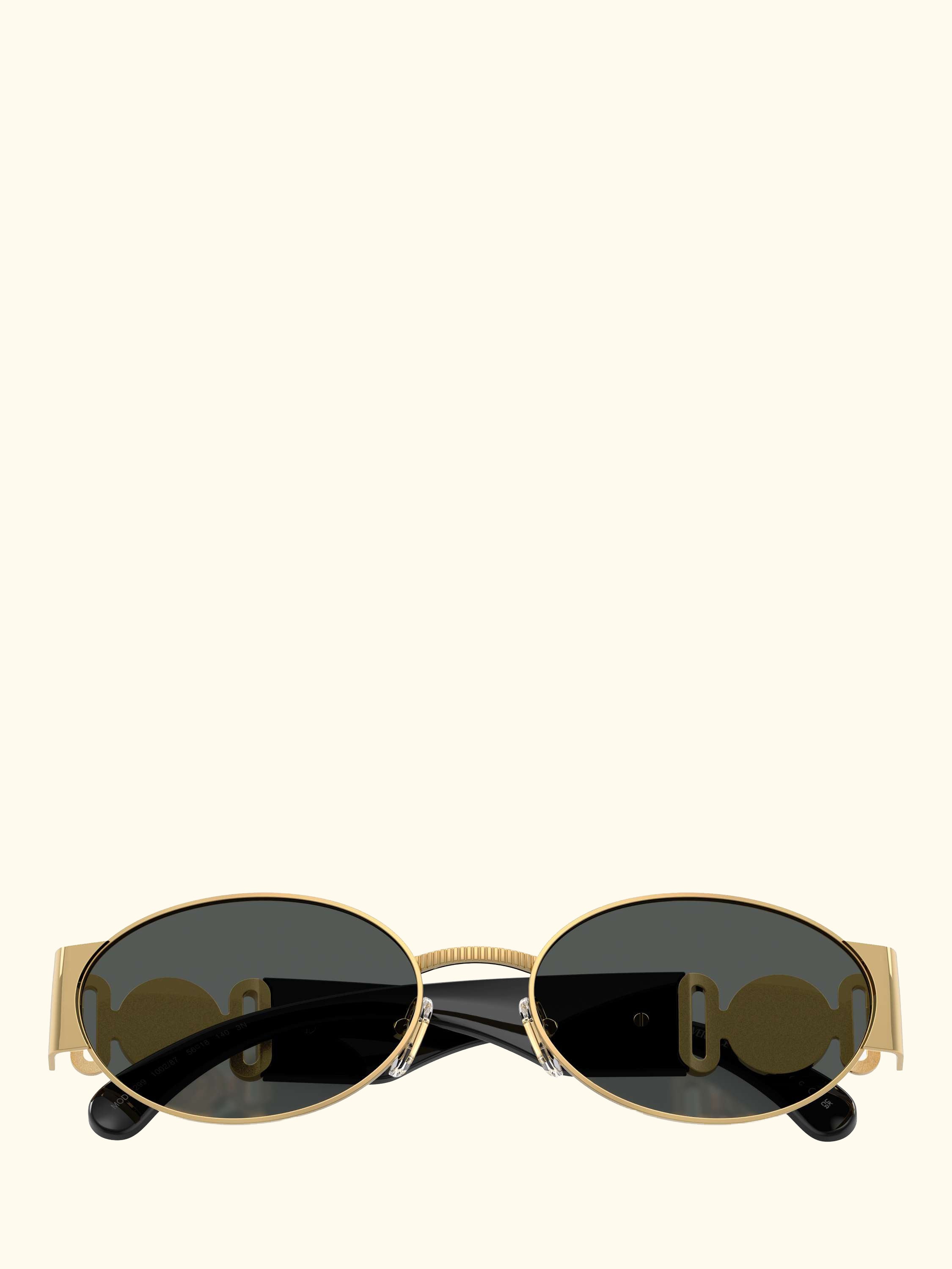 VE2299 Men's Oval Sunglasses, Gold/Black