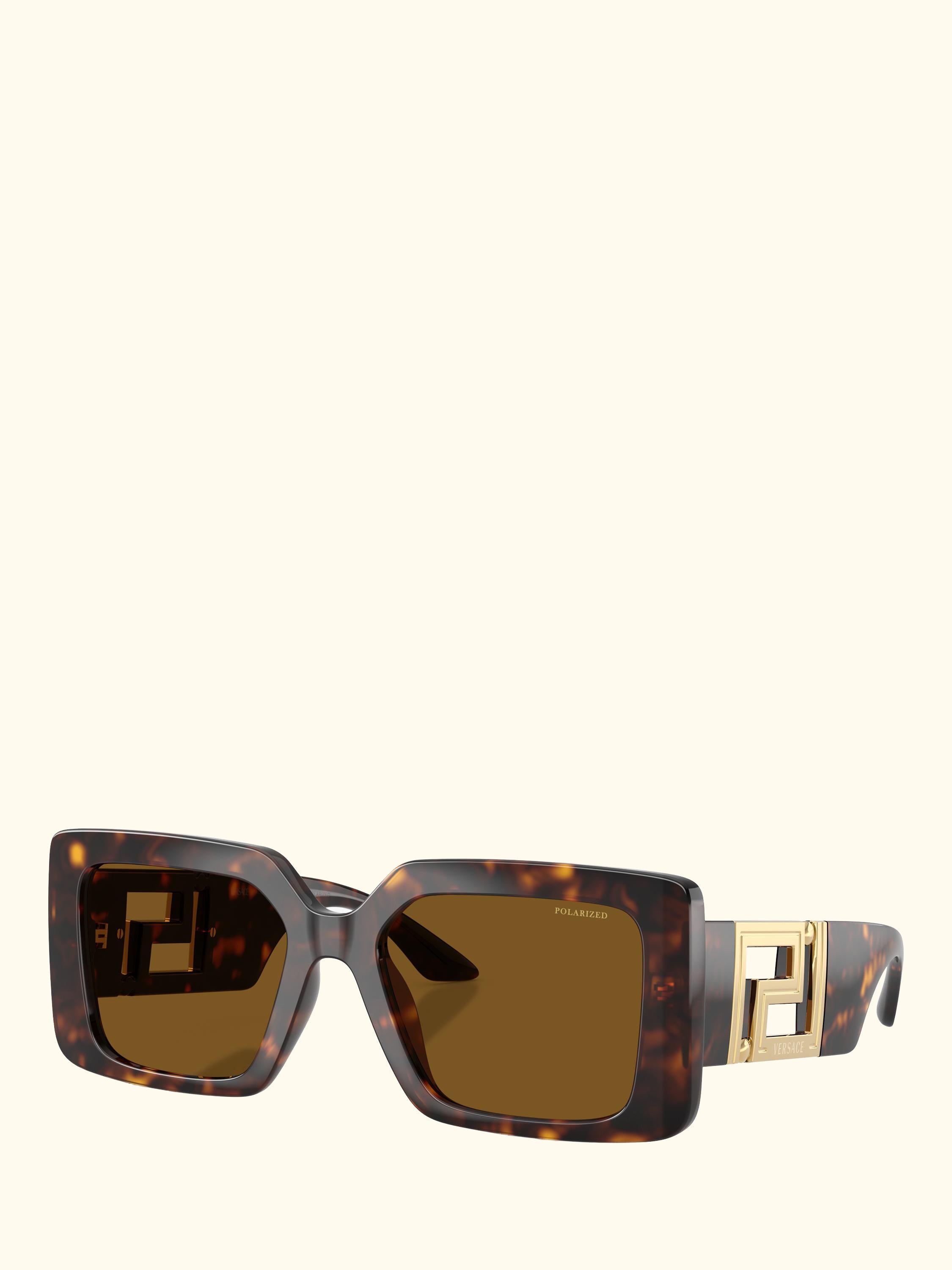 VE4505U Women's Polarised Square Sunglasses, 	Havana/Brown