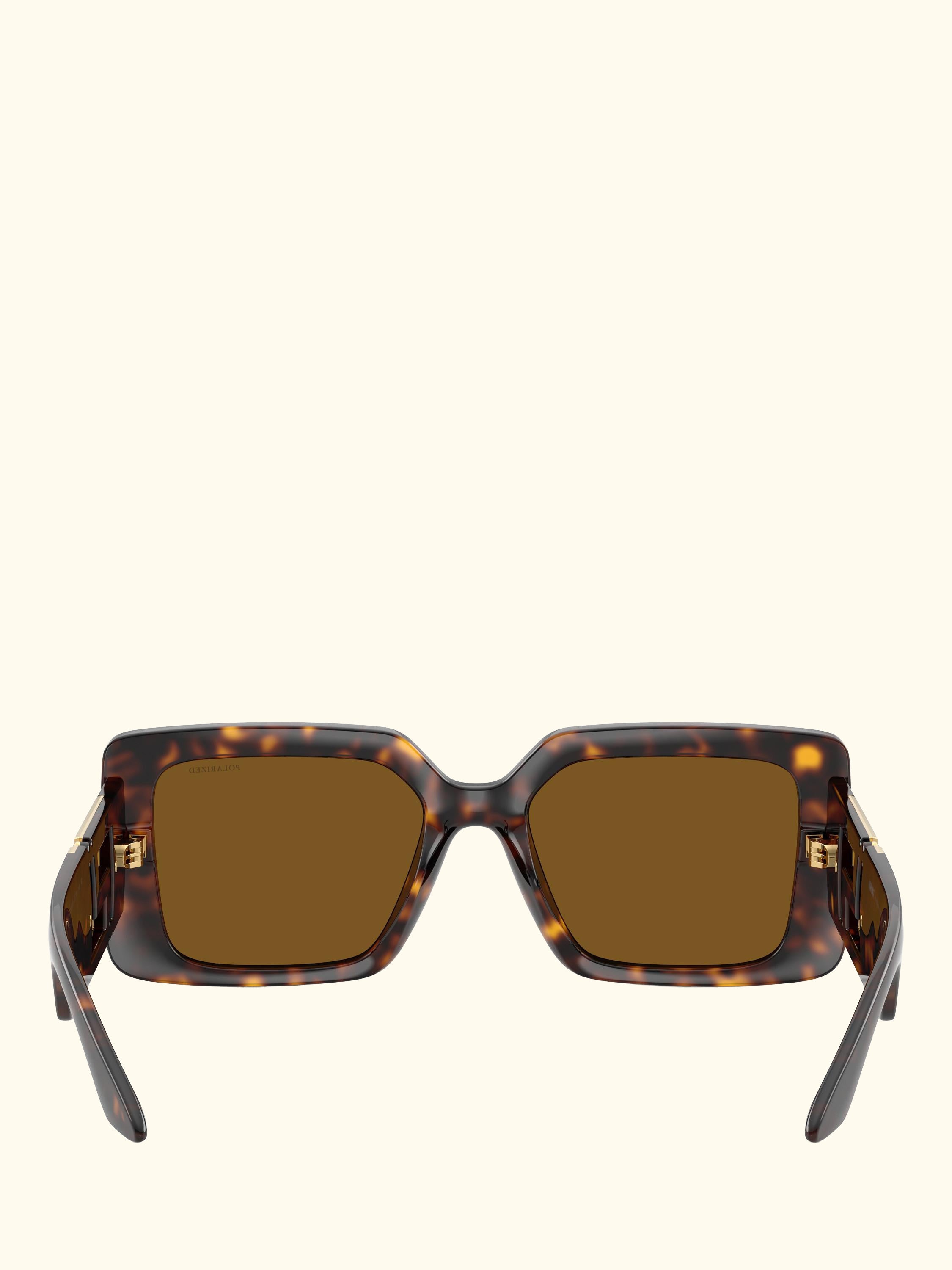 VE4505U Women's Polarised Square Sunglasses, 	Havana/Brown