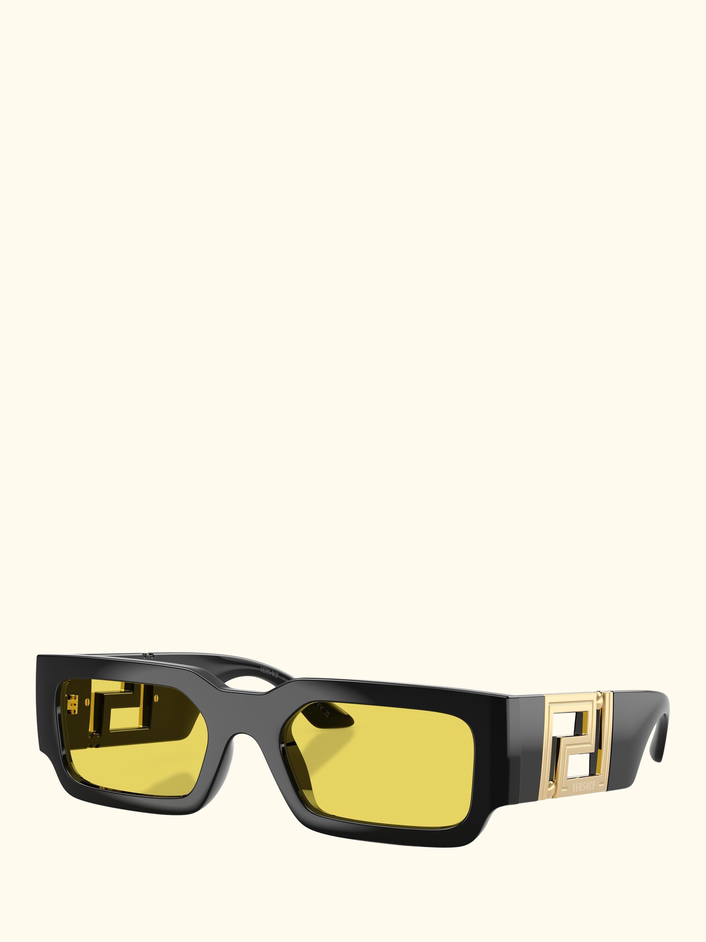 VE4506U Unisex Rectangular Sunglasses, Black/Yellow