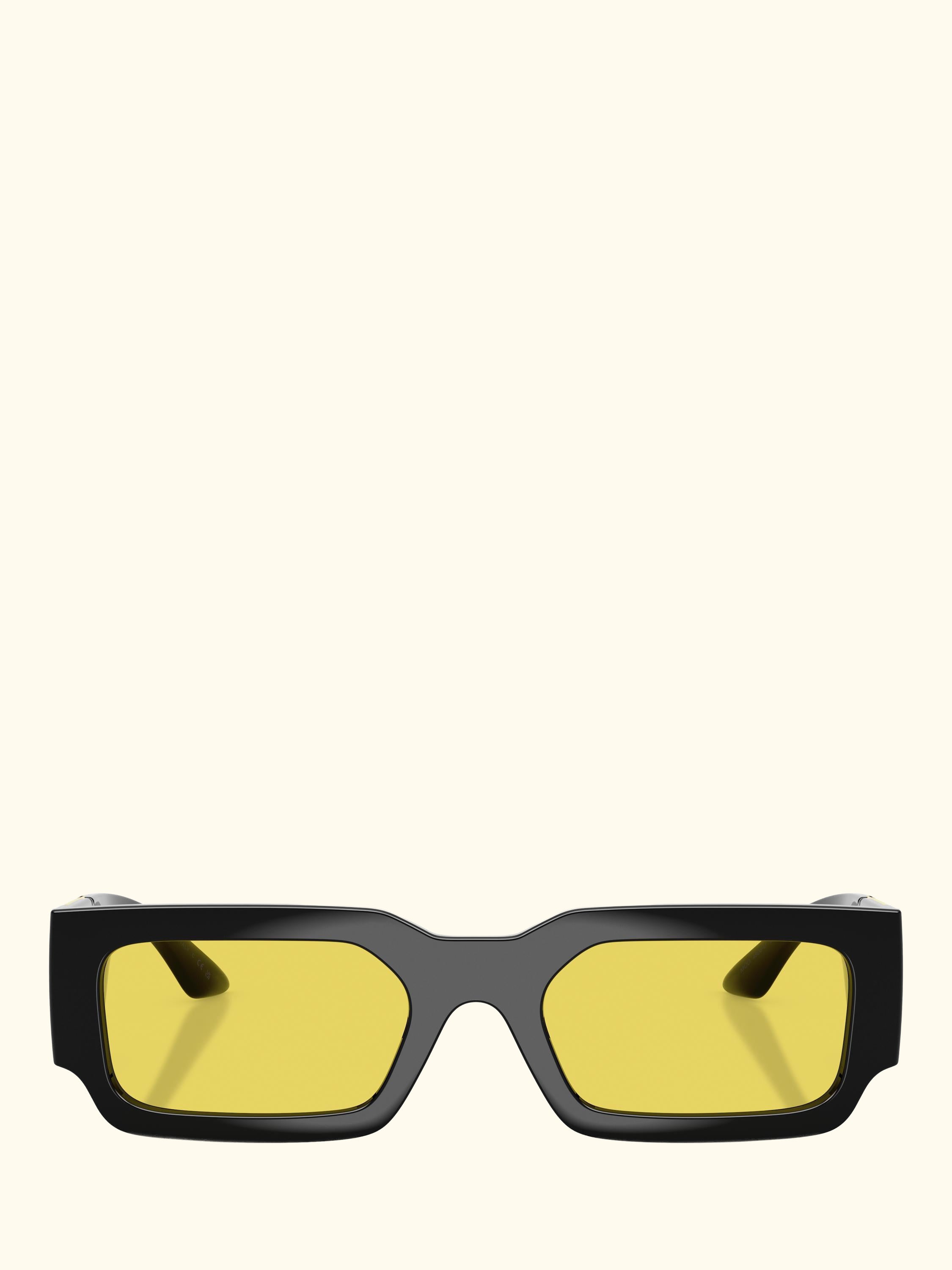 VE4506U Unisex Rectangular Sunglasses, Black/Yellow