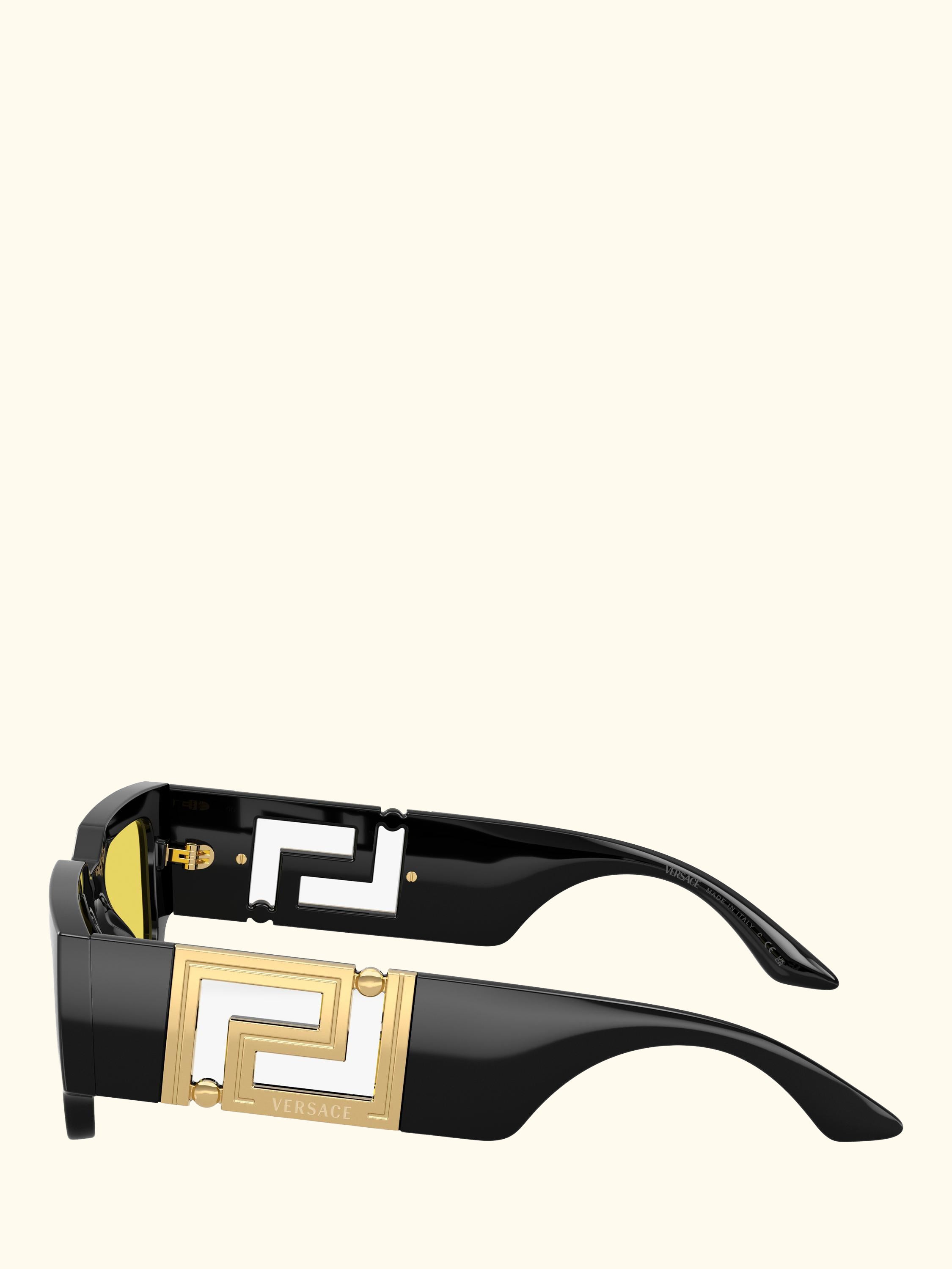 VE4506U Unisex Rectangular Sunglasses, Black/Yellow