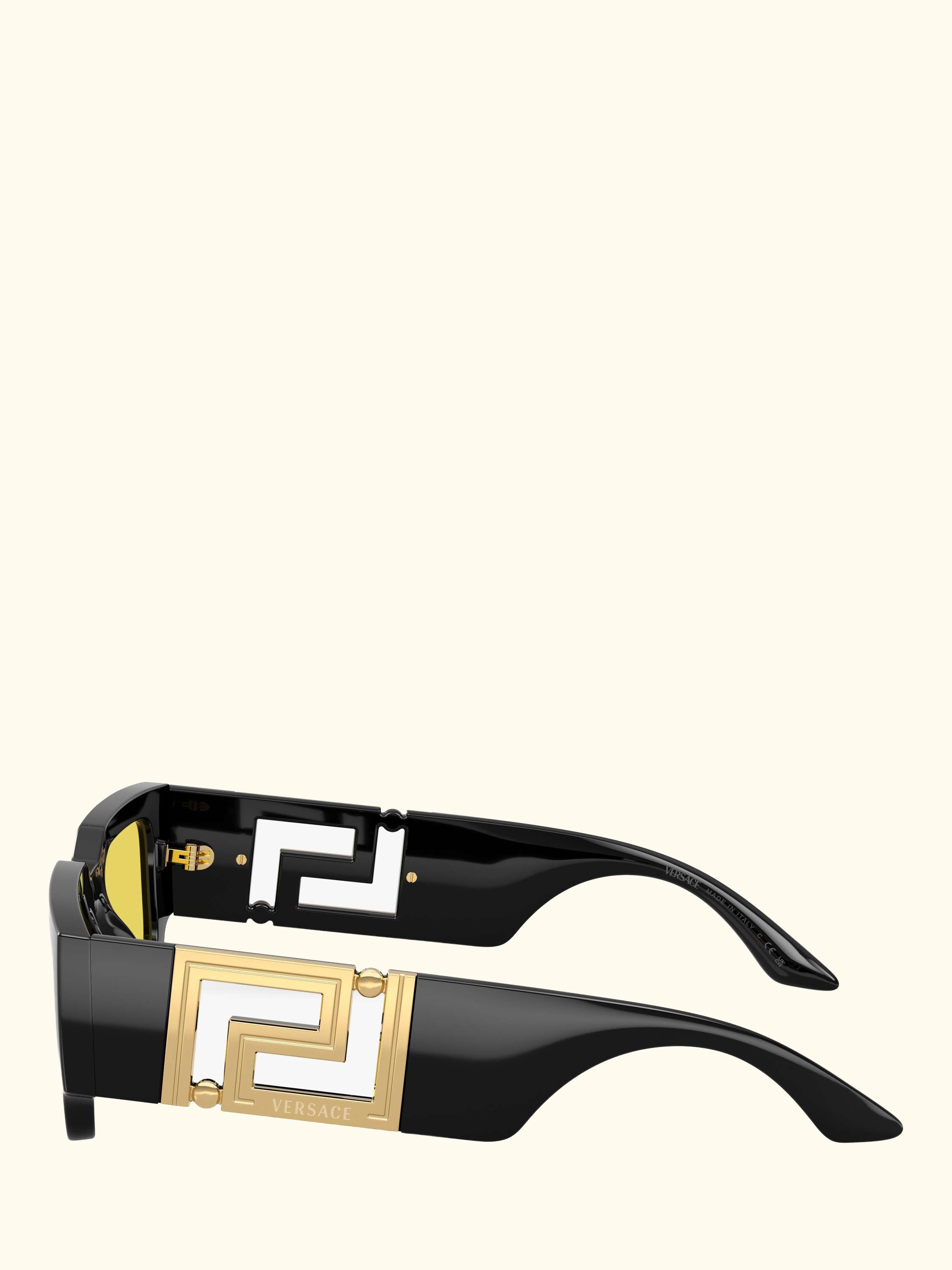 VE4506U Unisex Rectangular Sunglasses, Black/Yellow
