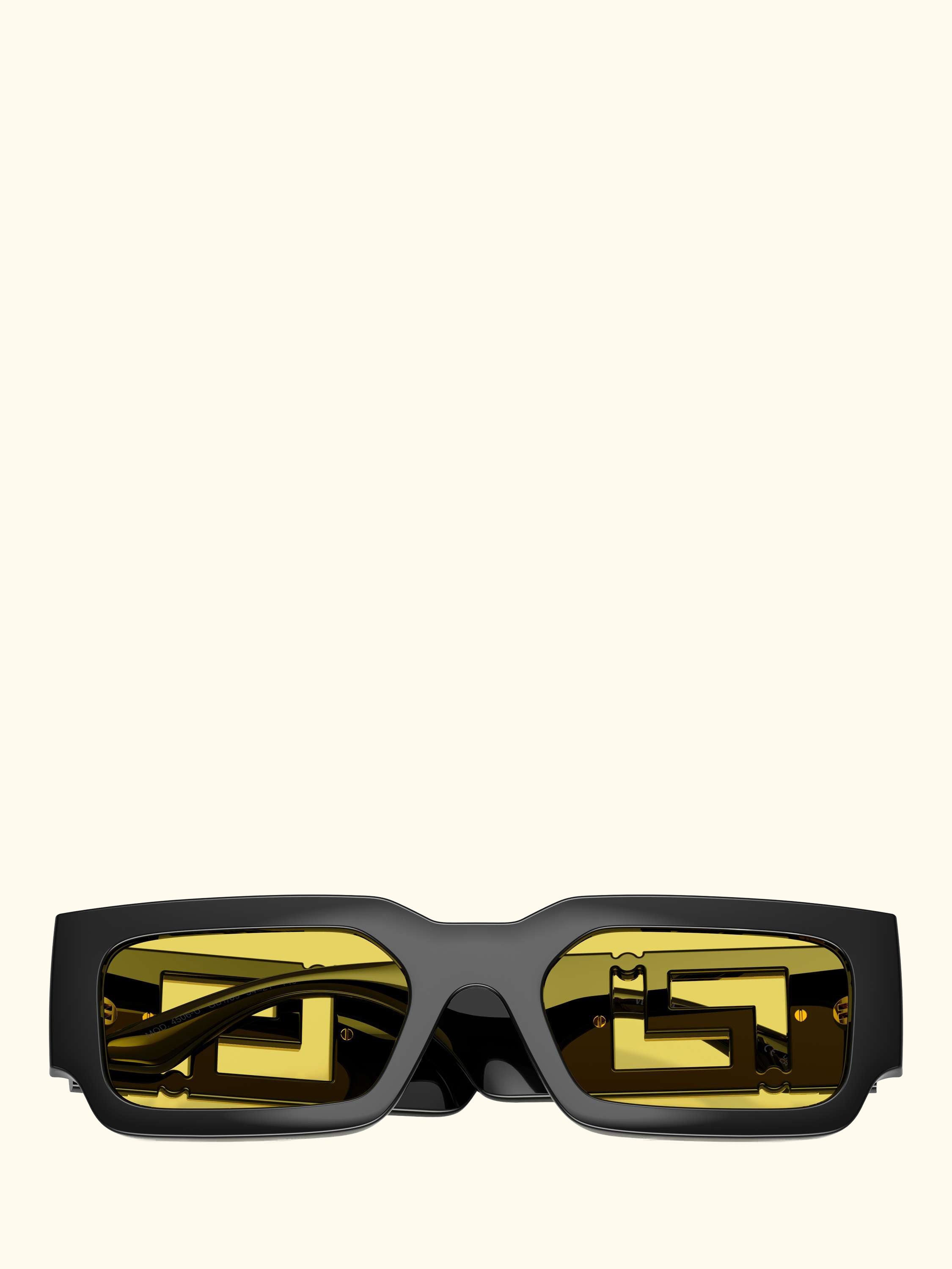 VE4506U Unisex Rectangular Sunglasses, Black/Yellow