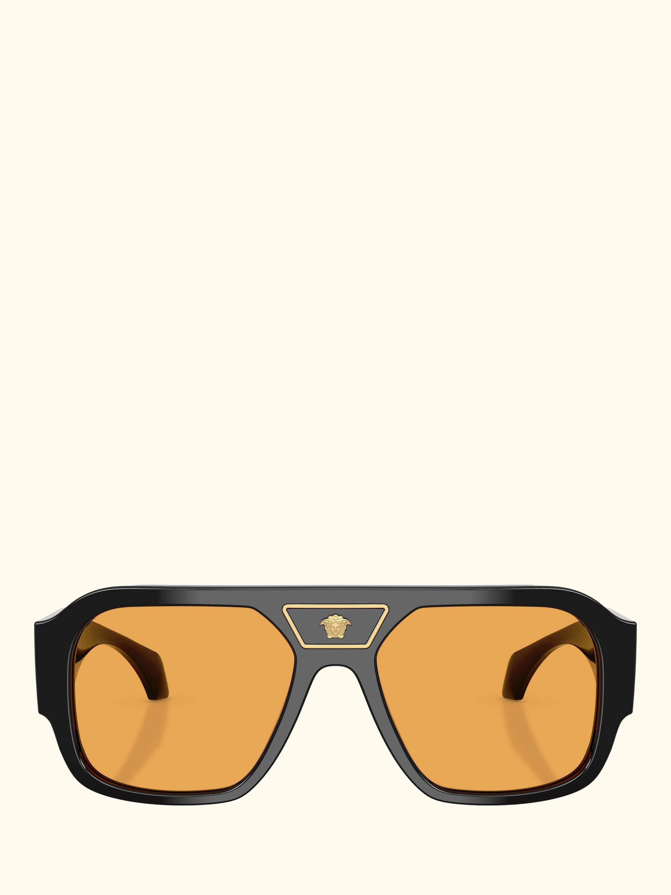 VE4508U Men's Oval Sunglasses, Black/Orange