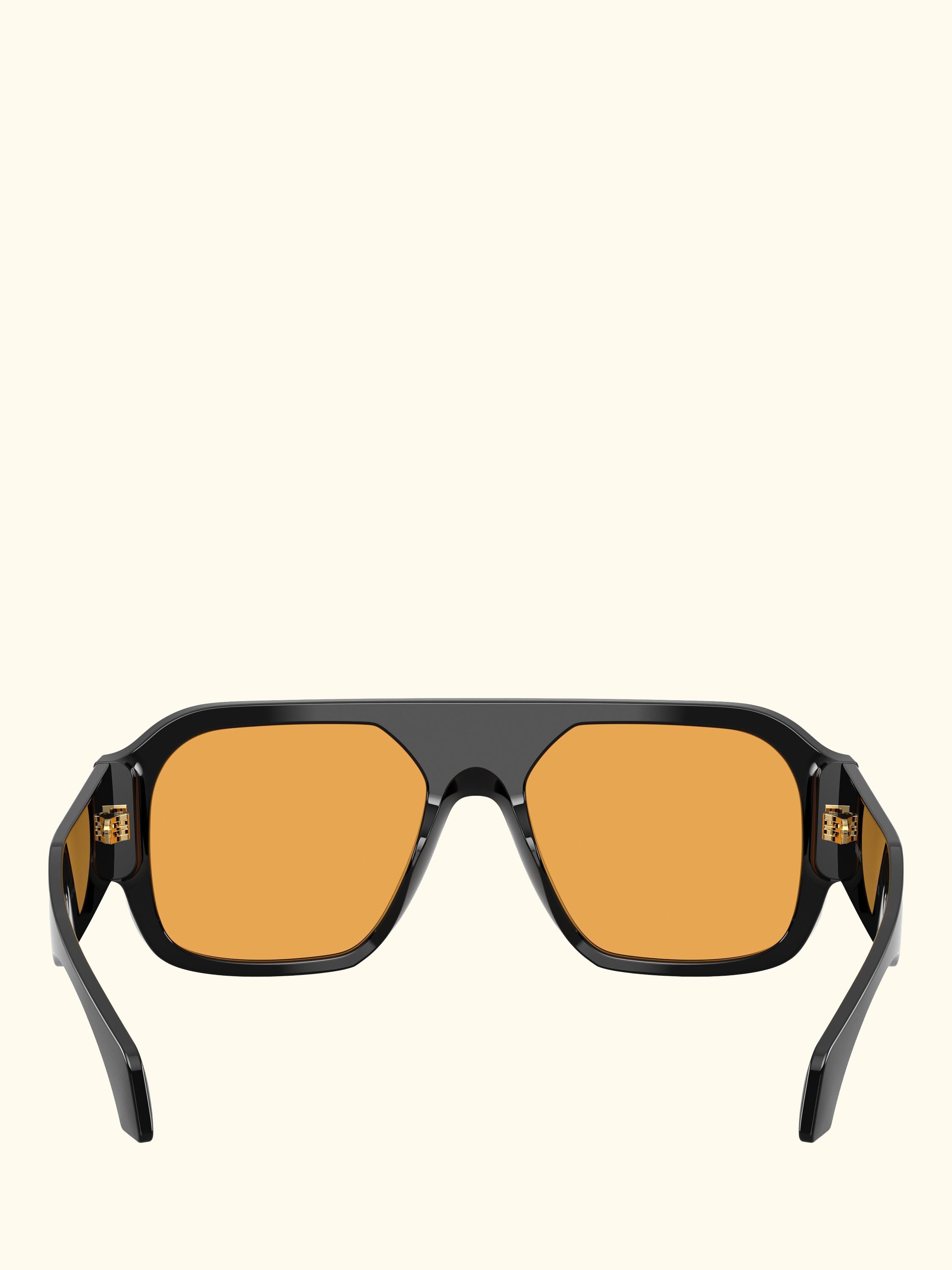 VE4508U Men's Oval Sunglasses, Black/Orange