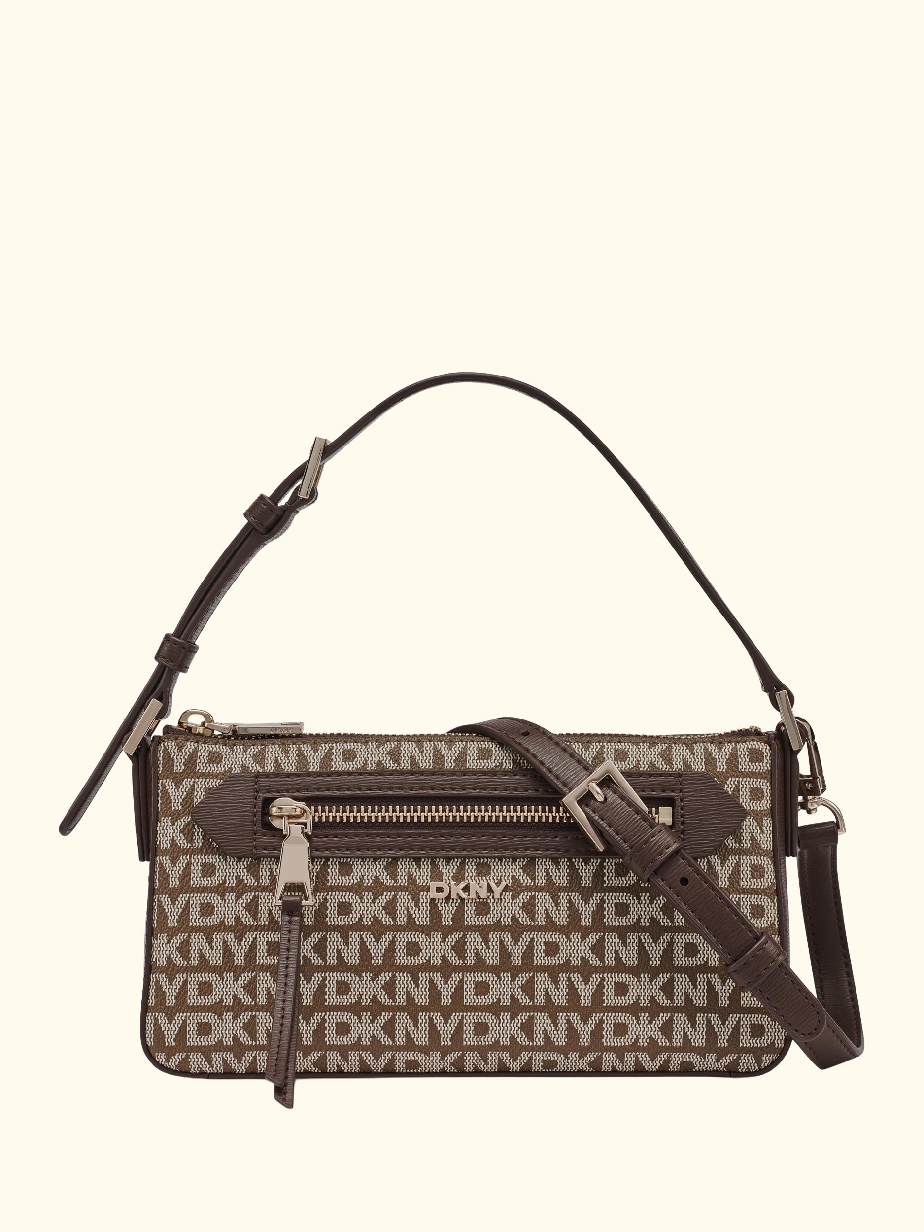 Bryant Park Top Zip Demi Crossbody Bag, Chino/Choc
