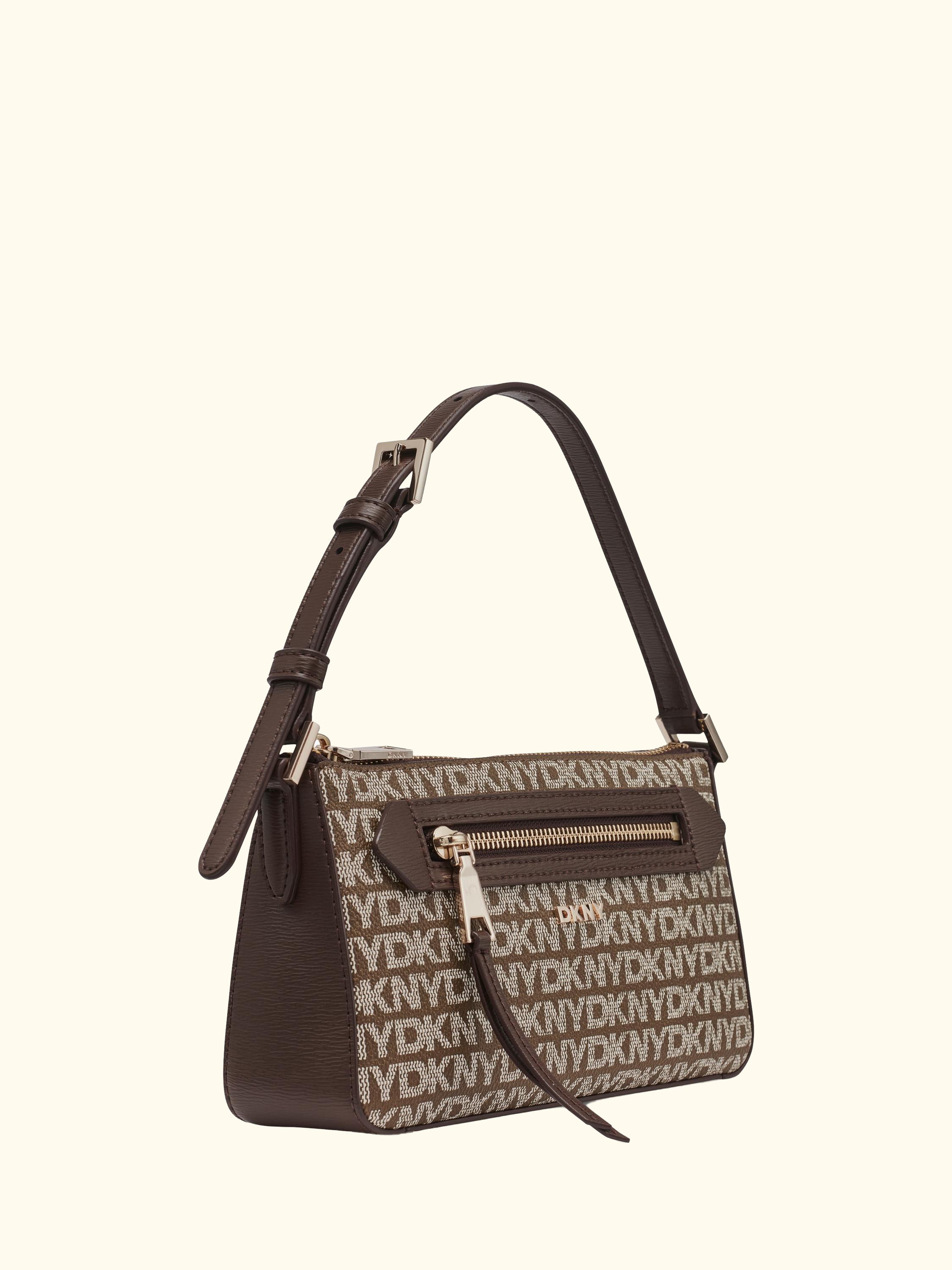 Bryant Park Top Zip Demi Crossbody Bag, Chino/Choc