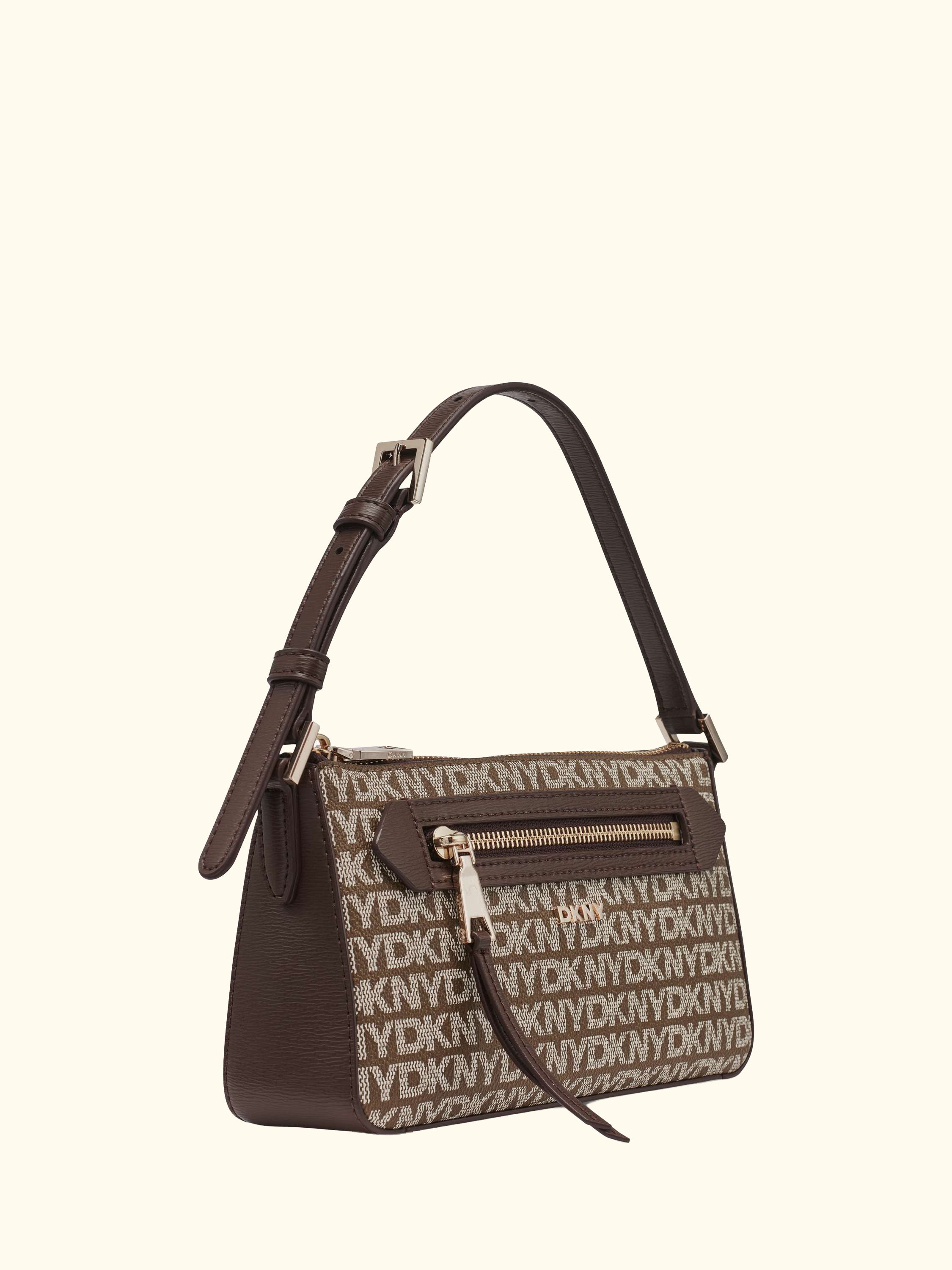 Bryant Park Top Zip Demi Crossbody Bag, Chino/Choc