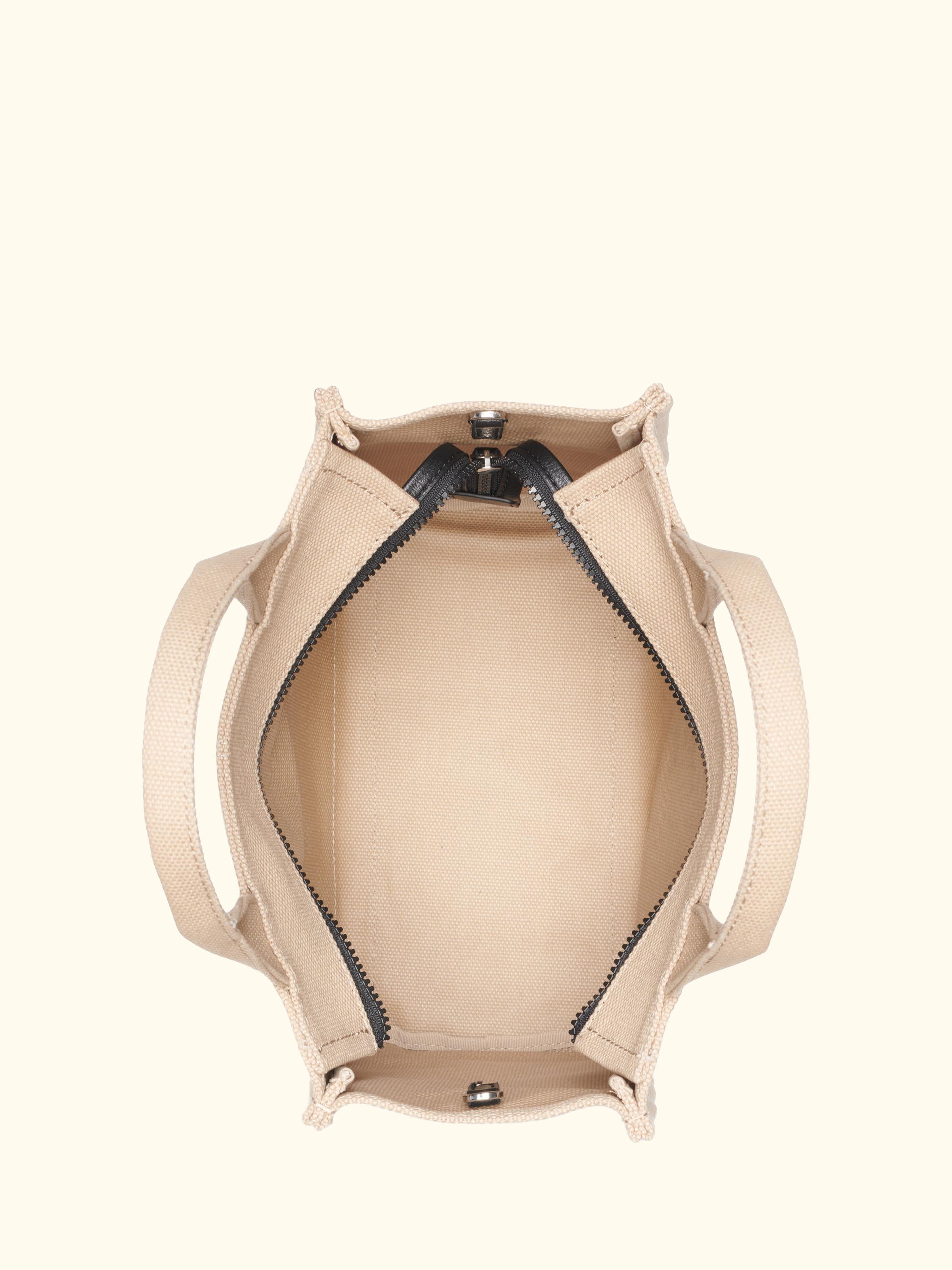 Hadlee Canvas Tote Bag, Khaki/Black