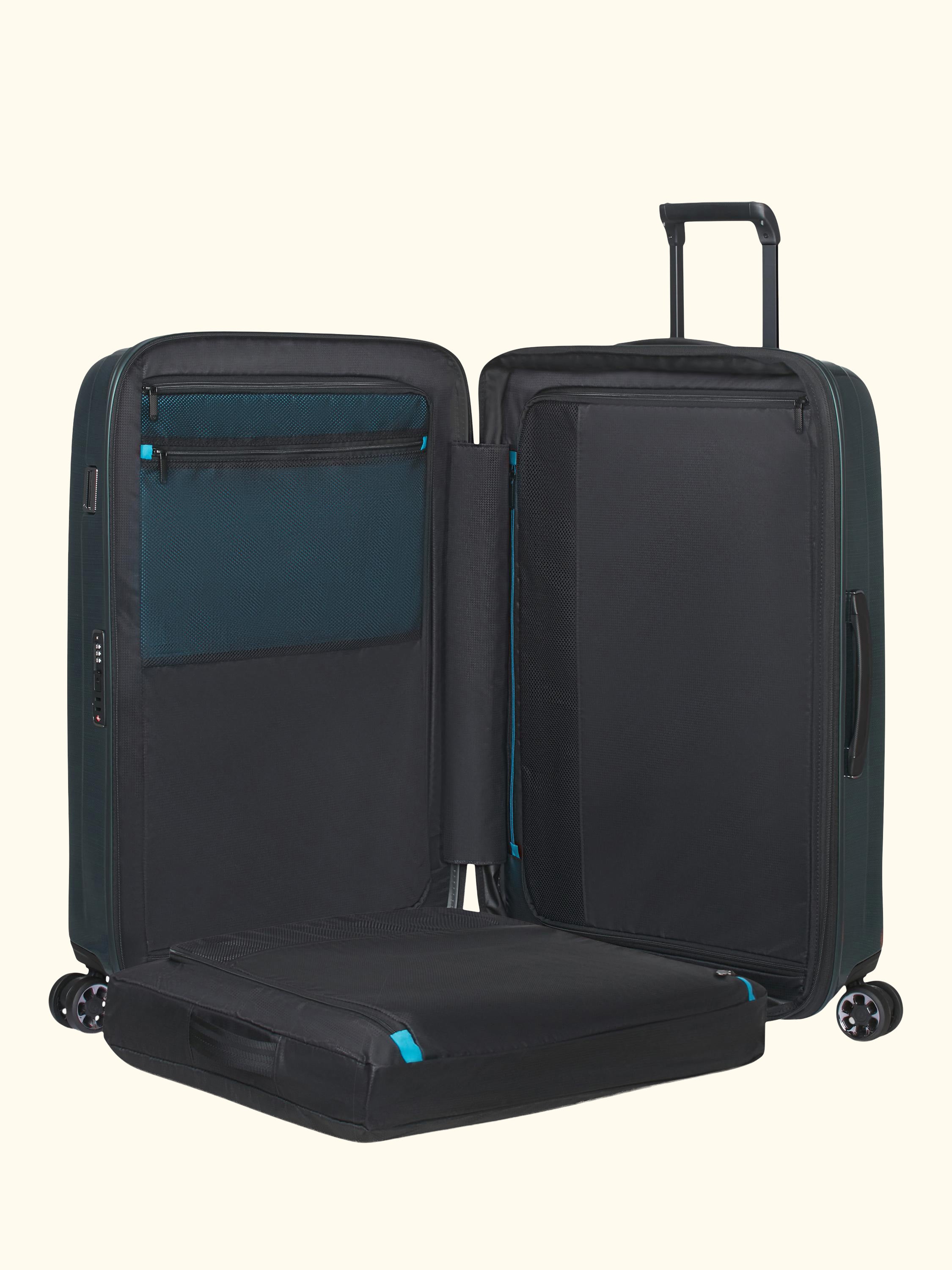 Nexis 82cm Expandable Double Wheel Spinner Suitcase, 134/147L, Black