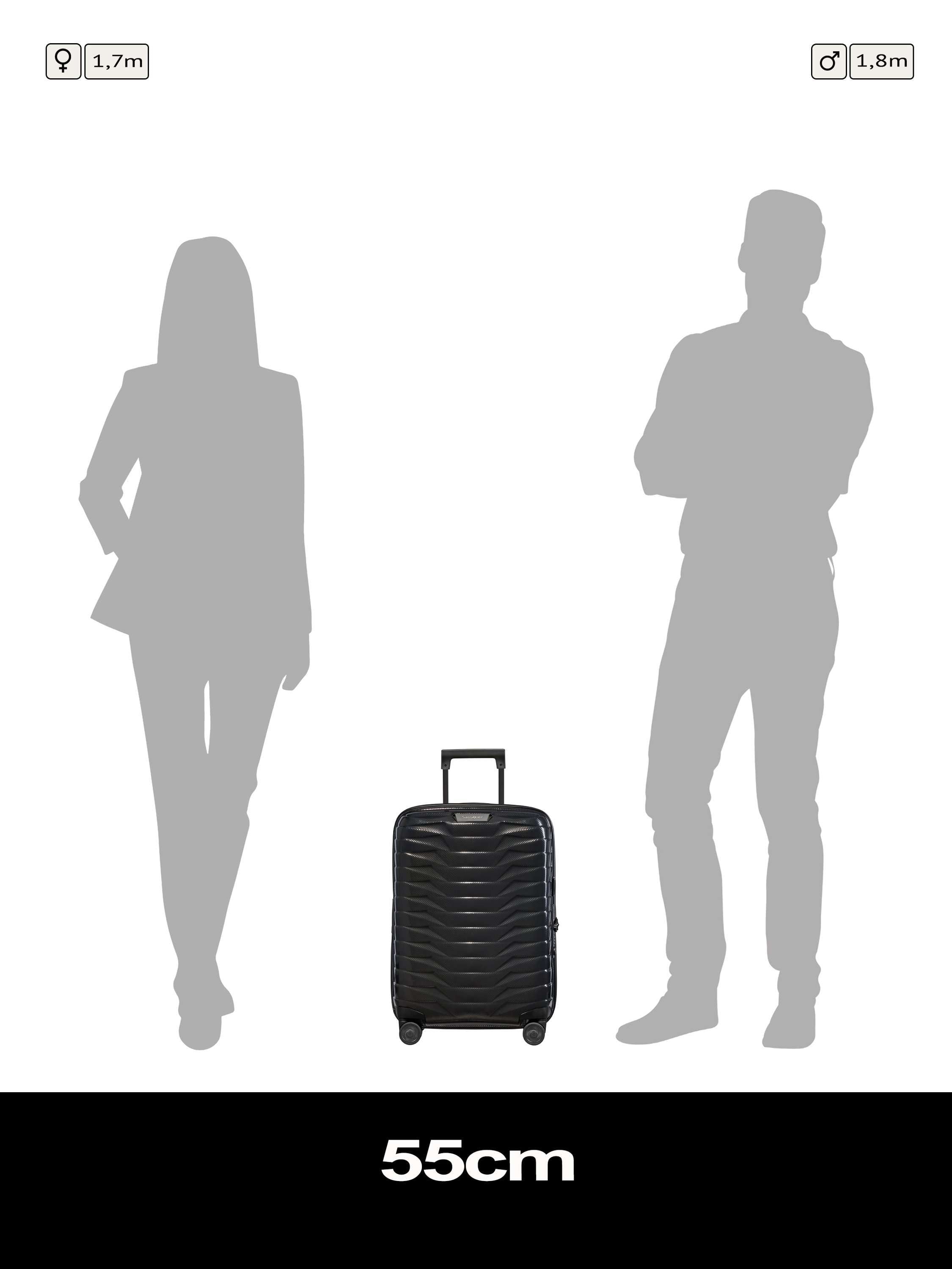 Proxis 55cm, 40cm Wide Expandable 4-Wheeled Cabin Suitcase 40/46