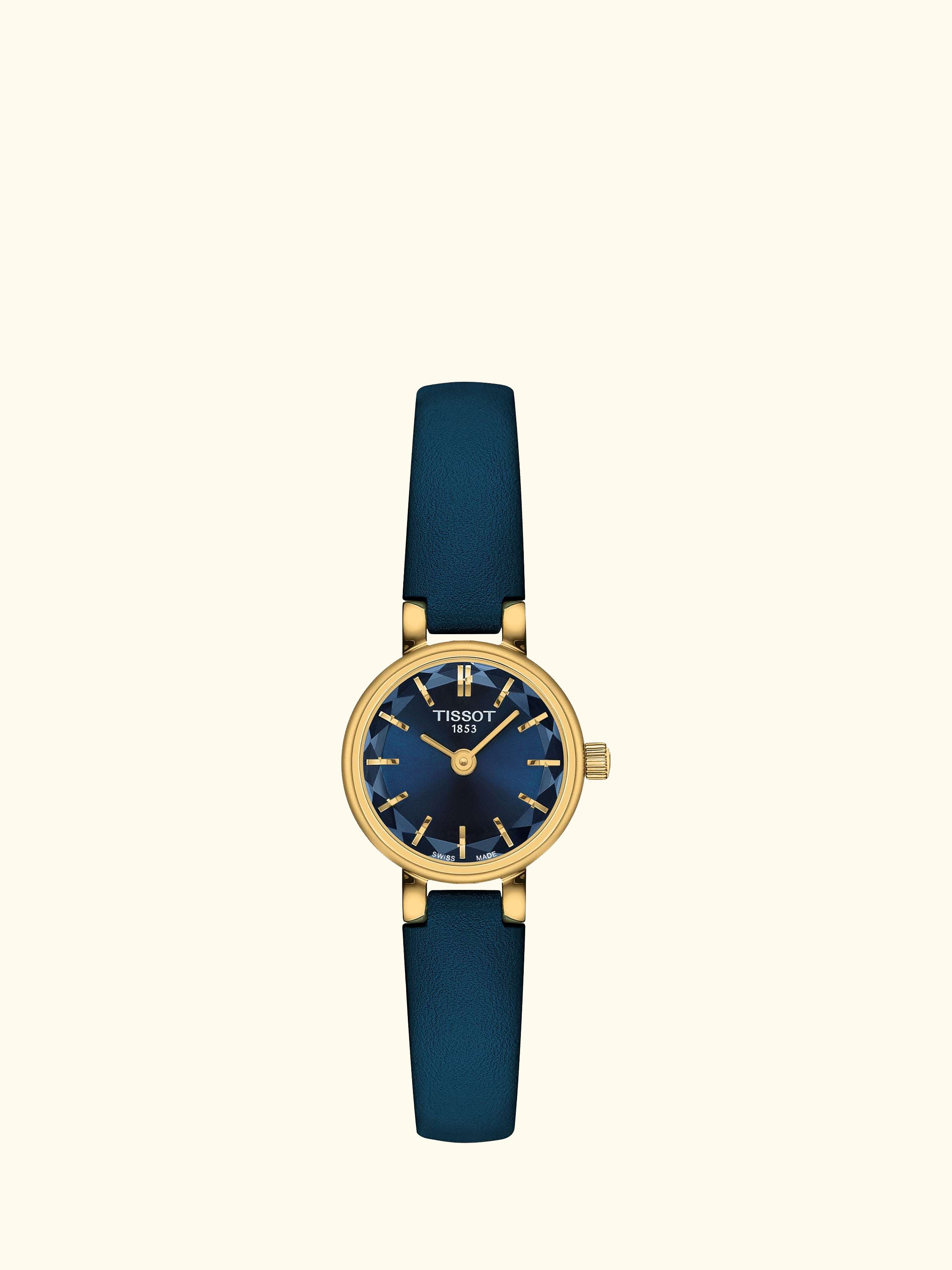 T1400093604100 Women's Round Leather Strap Watch, Blue