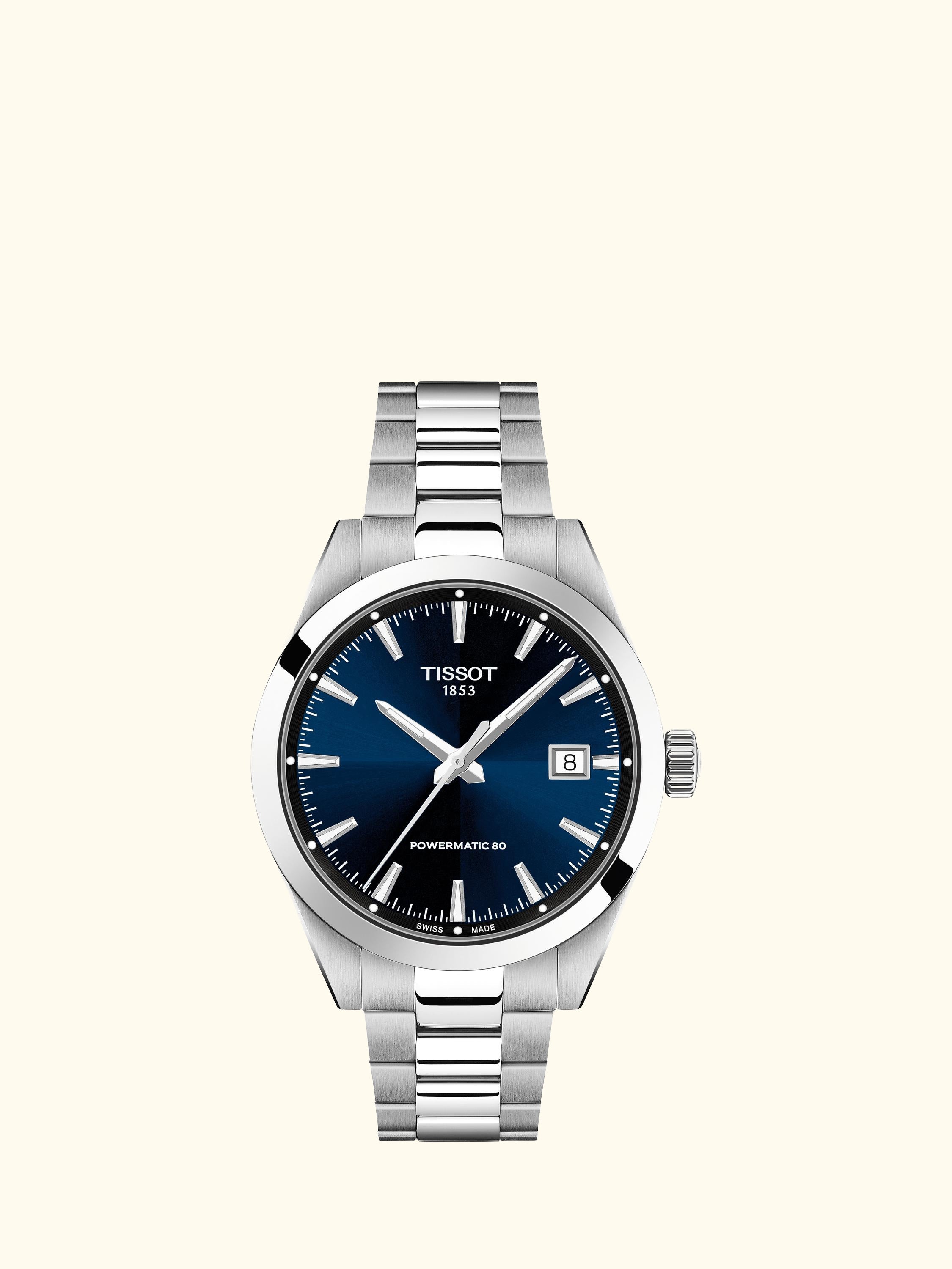 T1658071104100 Gentleman Bracelet Strap Watch, Blue/Silver