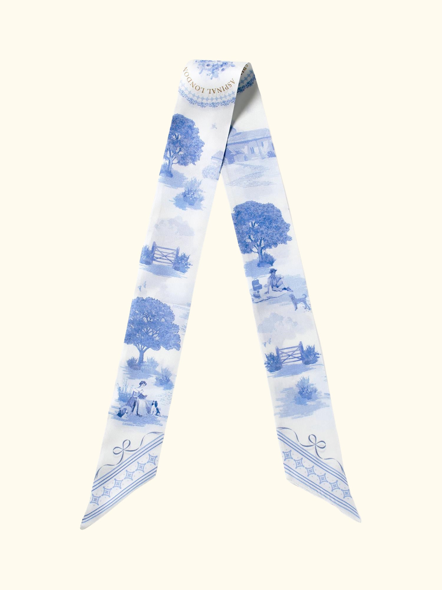 Skinny Silk Scarf, Skyblue