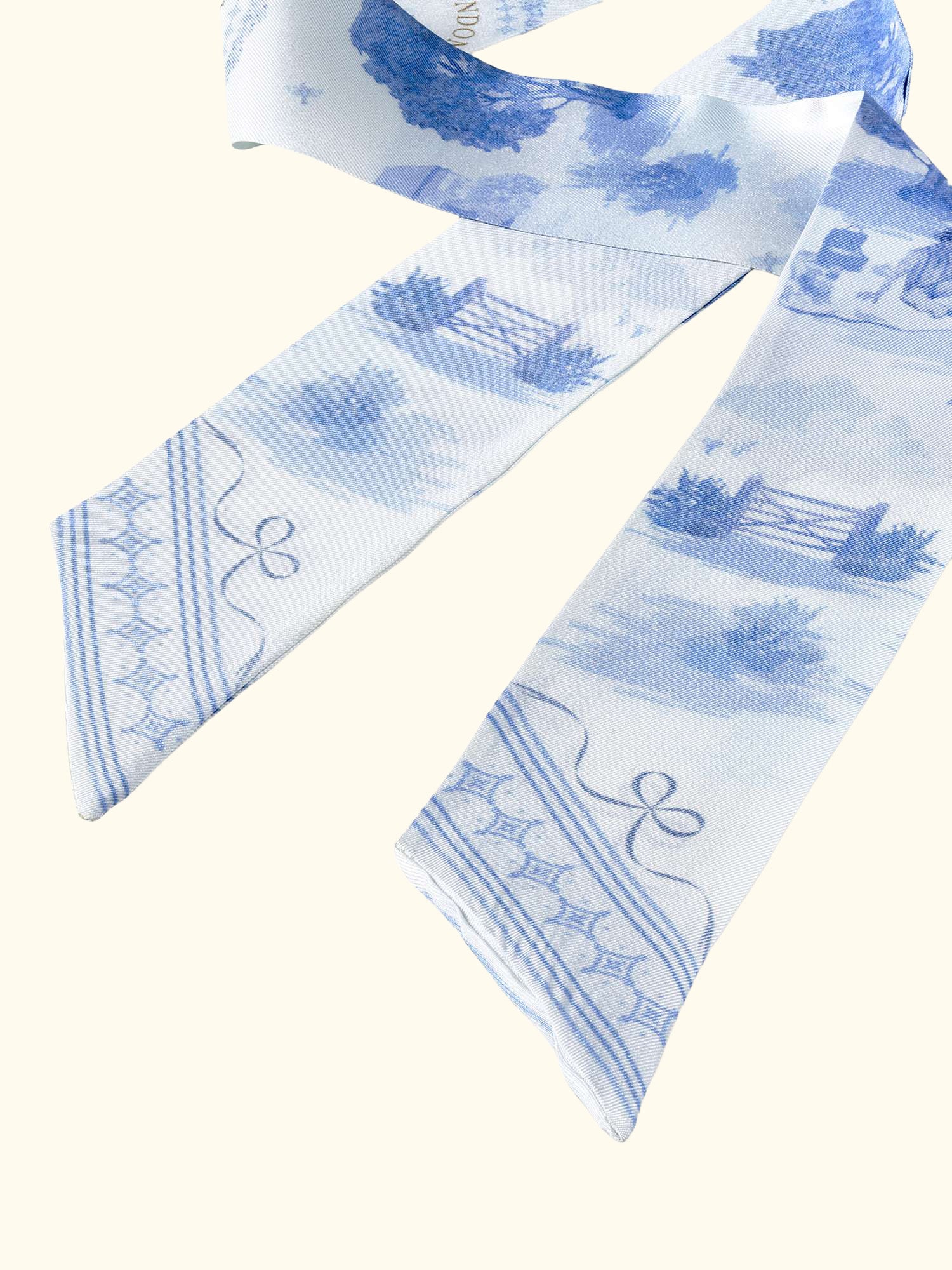 Skinny Silk Scarf, Skyblue