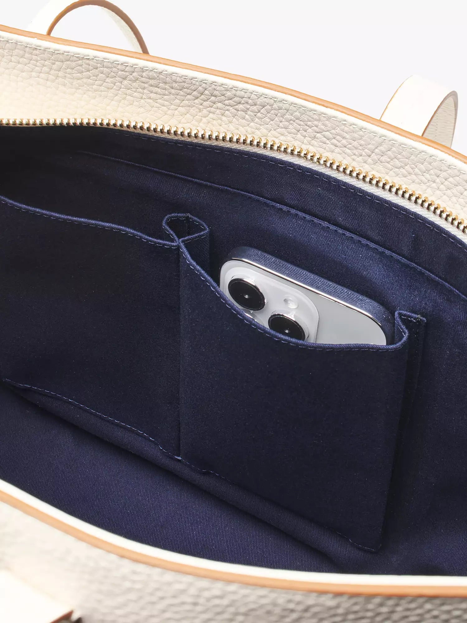 Aspinal of London Zipped East West Leather Tote Bag