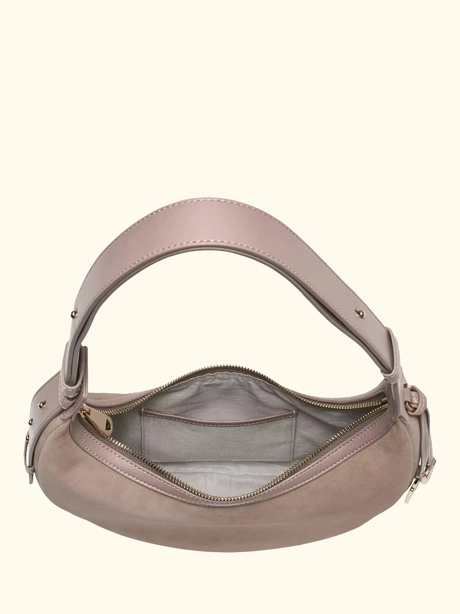 Aspinal of London Soho Suede Small Crescent Bag