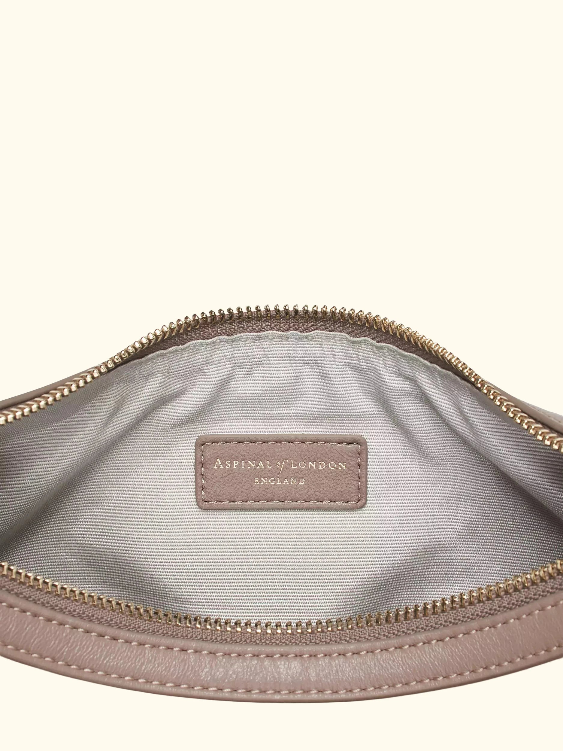 Aspinal of London Soho Suede Small Crescent Bag