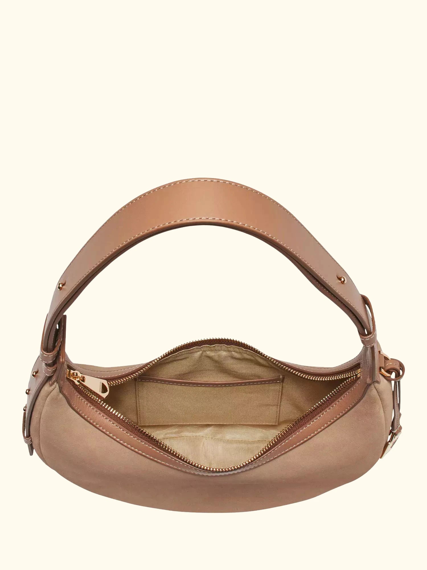Aspinal of London Soho Suede Small Crescent Bag