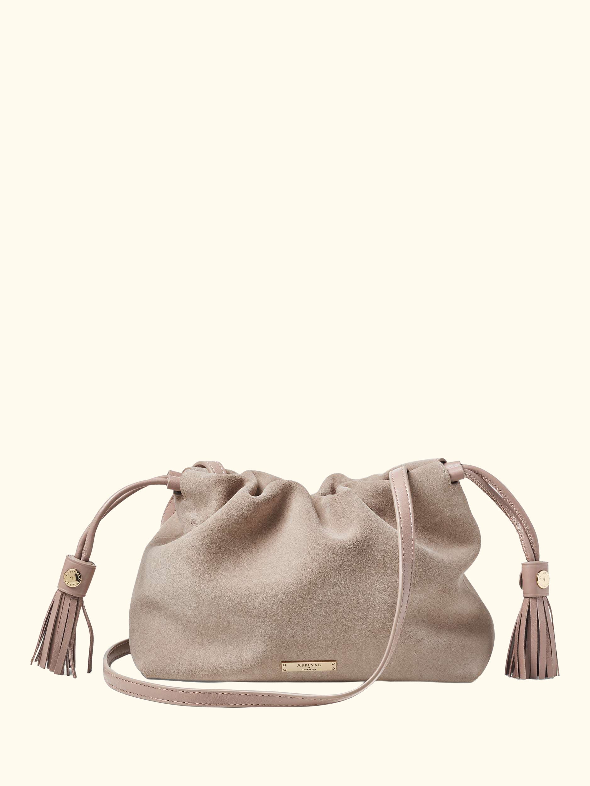 Hudson Large Suede Pouch Crossbody Bag