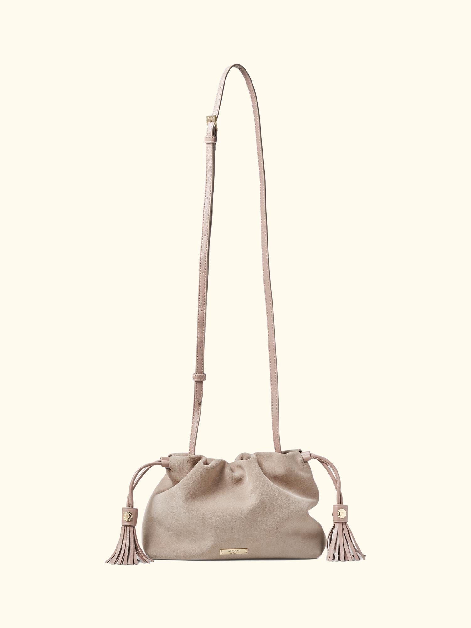 Hudson Large Suede Pouch Crossbody Bag