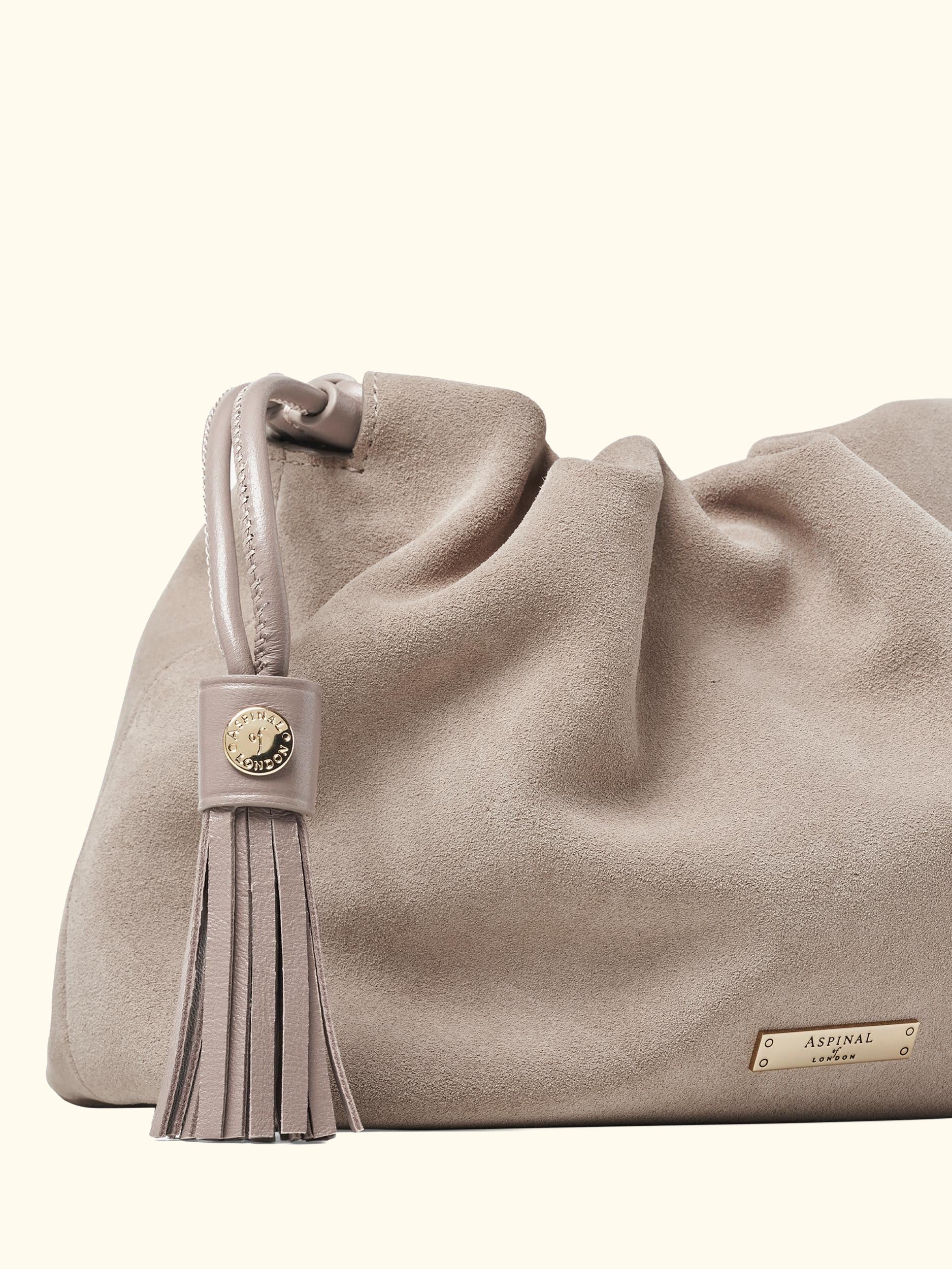 Hudson Large Suede Pouch Crossbody Bag