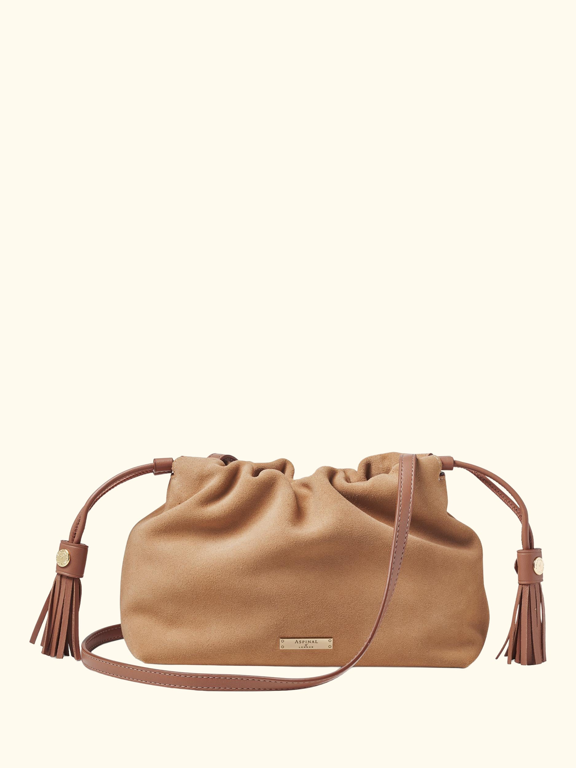 Hudson Large Suede Pouch Crossbody Bag